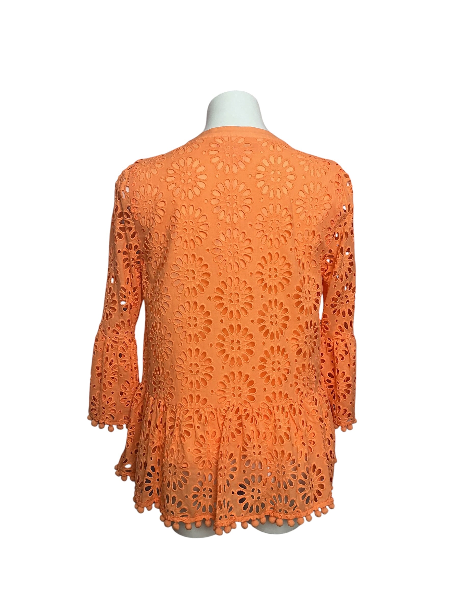 Lilly Pulitzer Bekah Eyelet Top Cantaloupe Pinwheel Eyelet - Size M