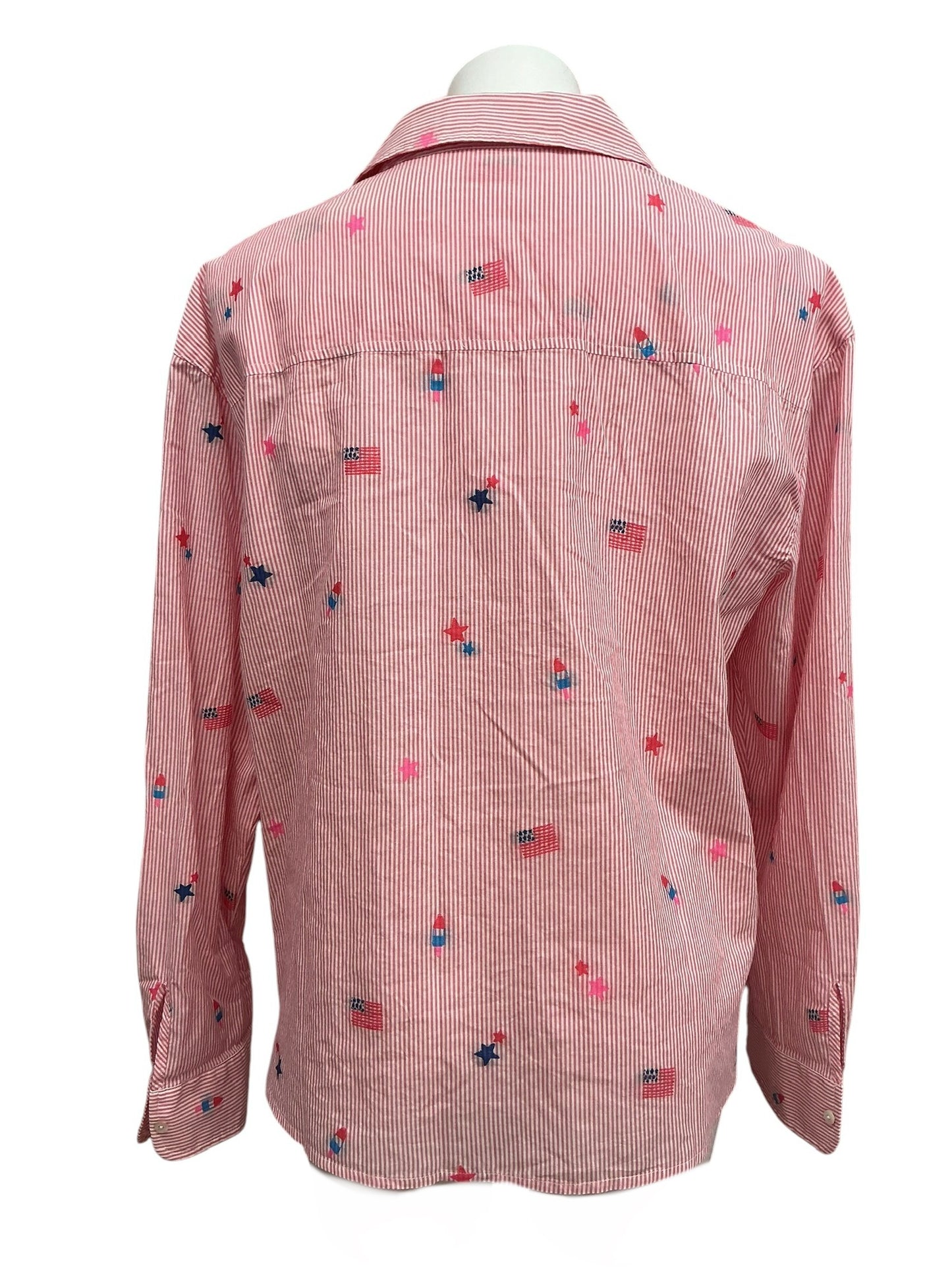 Lilly Pulitzer NWT Bondi Button Down Top Paradise Punch It’s A 250th Celebration - Size M