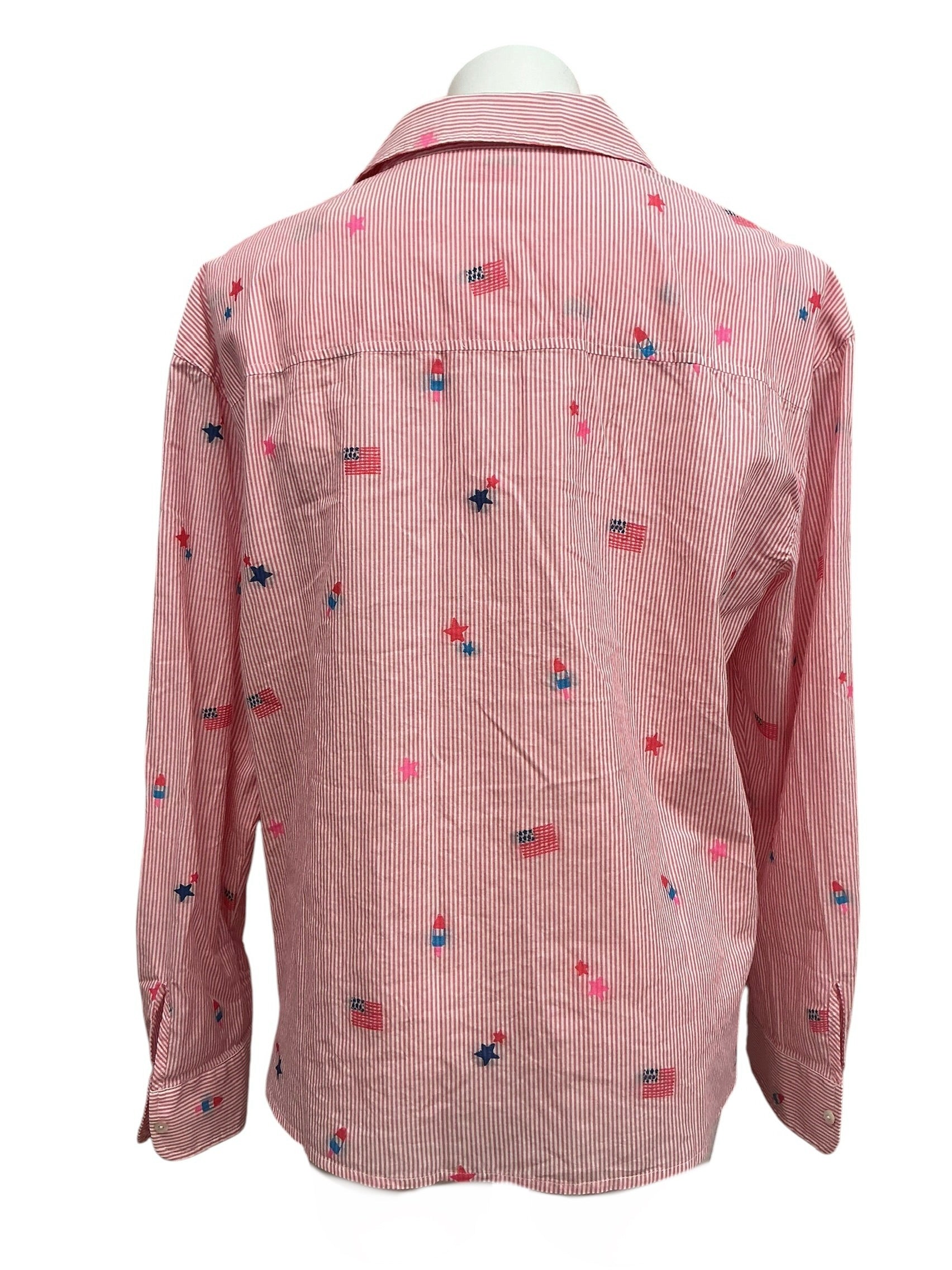Lilly Pulitzer NWT Bondi Button Down Top Paradise Punch It’s A 250th Celebration - Size M