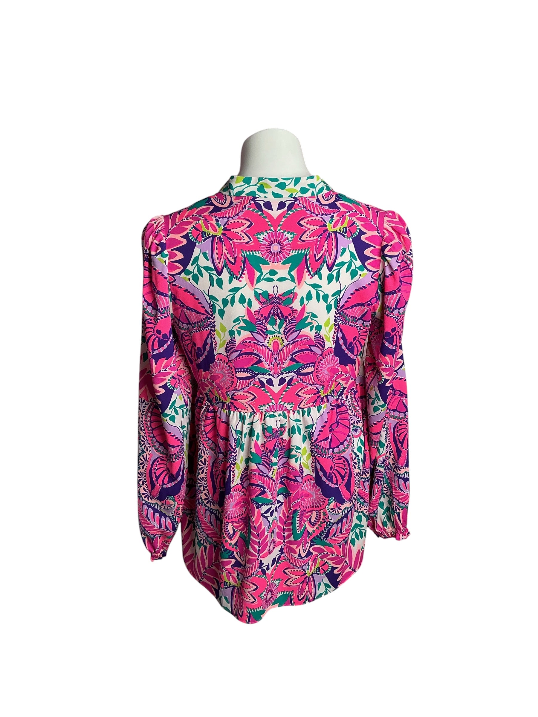 Lilly Pulitzer- Winona Stretch Tunic Resort White She’s Too Fly Size S