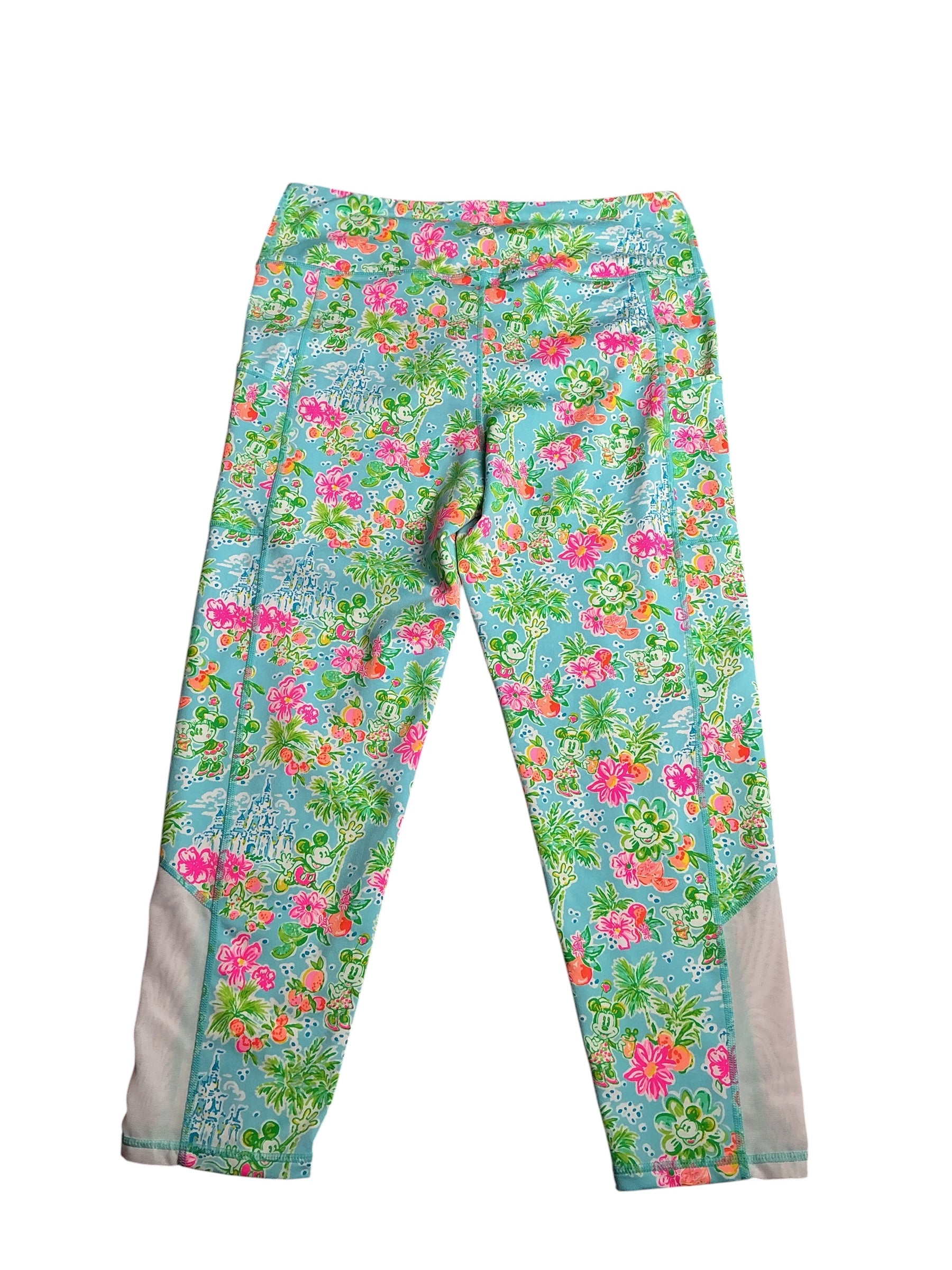 Lilly Pulitzer- Luxletic Weekender High Rise Leggings Blue Ibiza Lilly Loves Disney Size XL
