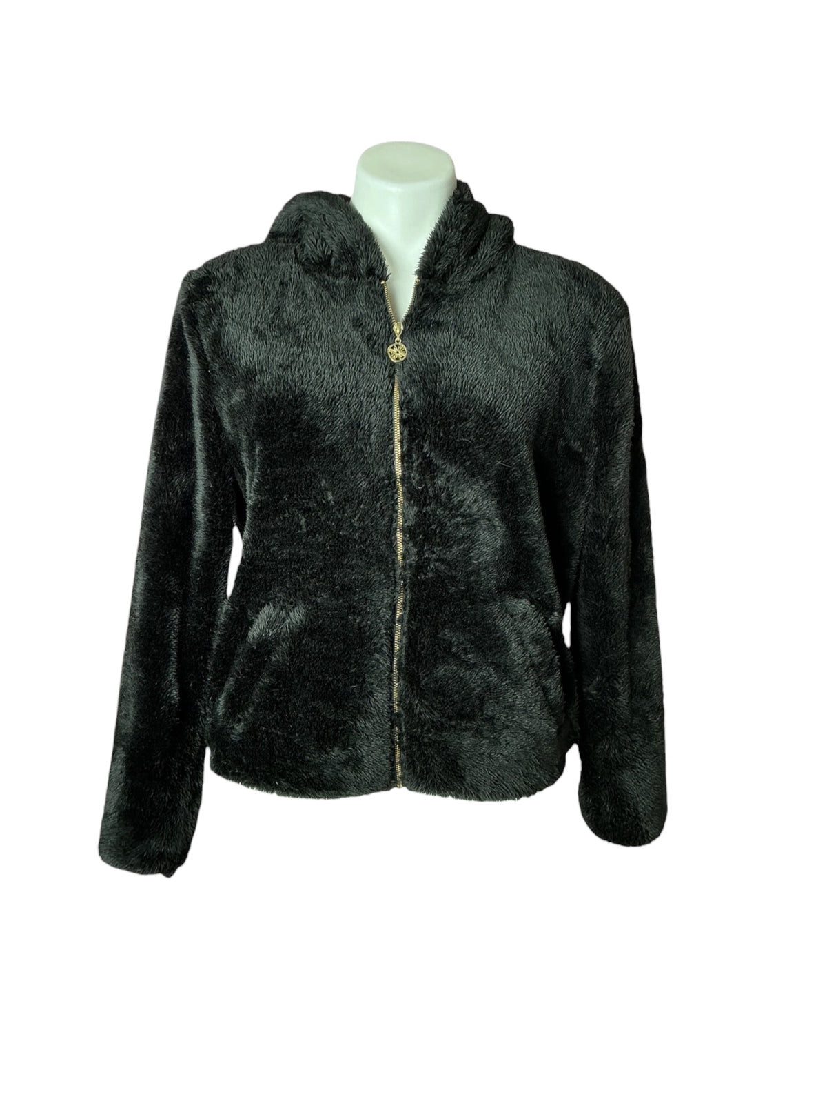 Lilly Pulitzer Everett Sherpa Hoodie Onyx - Size S