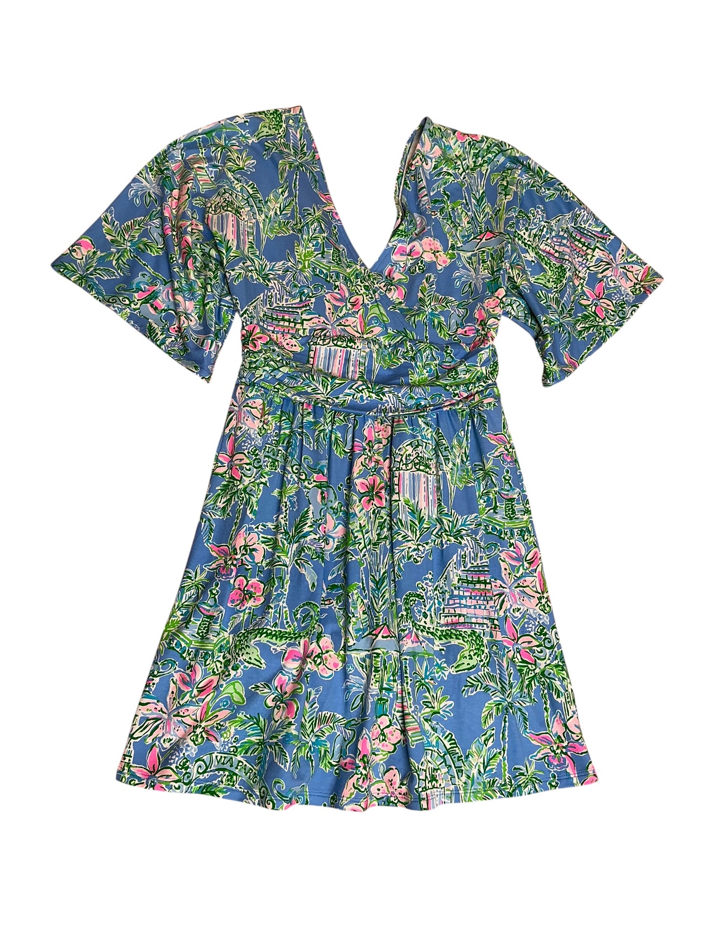 Lilly Pulitzer Parigi Skort Romper Boca Blue Beneath The Bougainvillea - Size XS