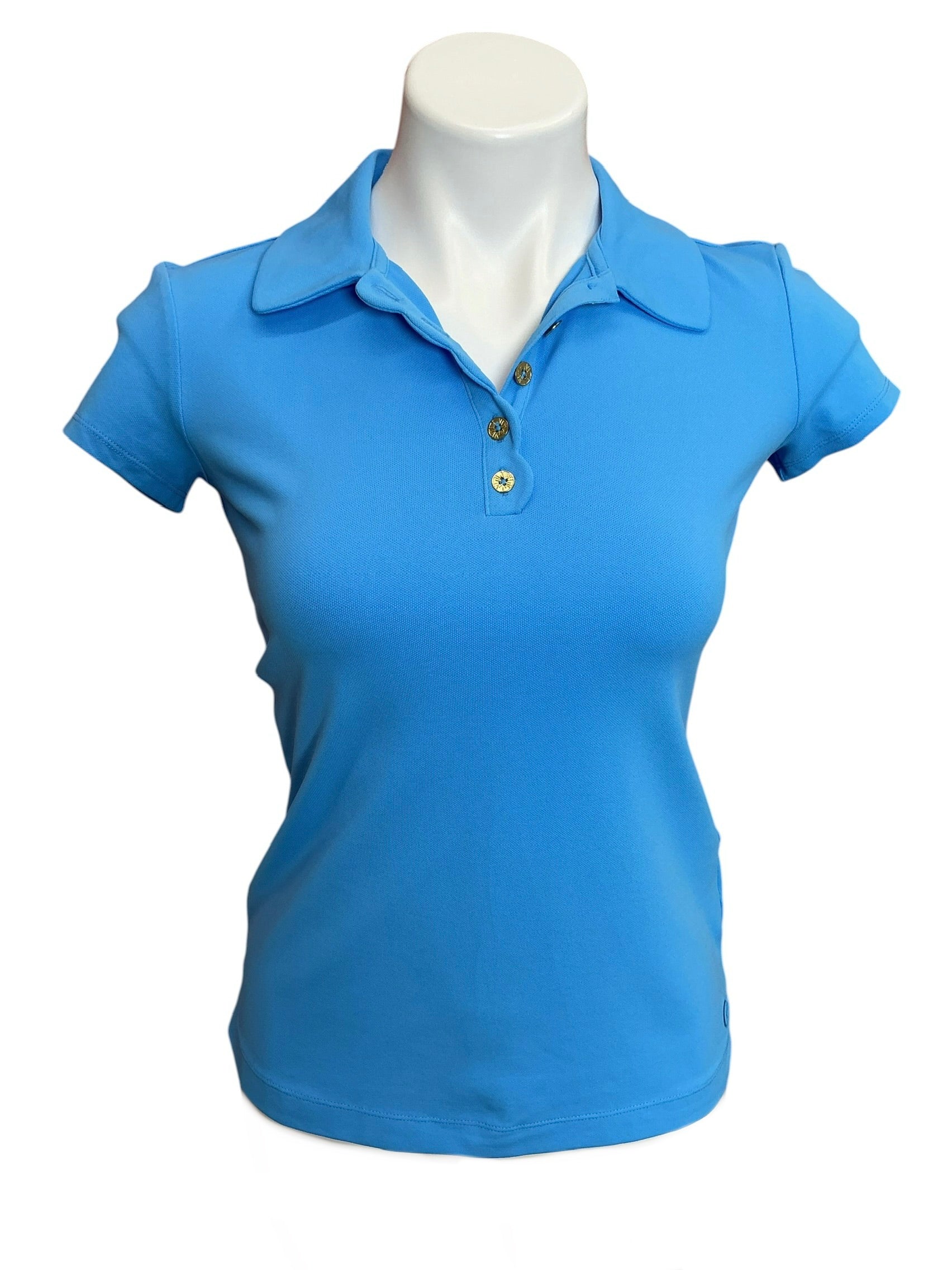 Lilly Pulitzer NWT Frida Scallop Polo UPF 50+ Outfit Lunar Blue - Size XXS
