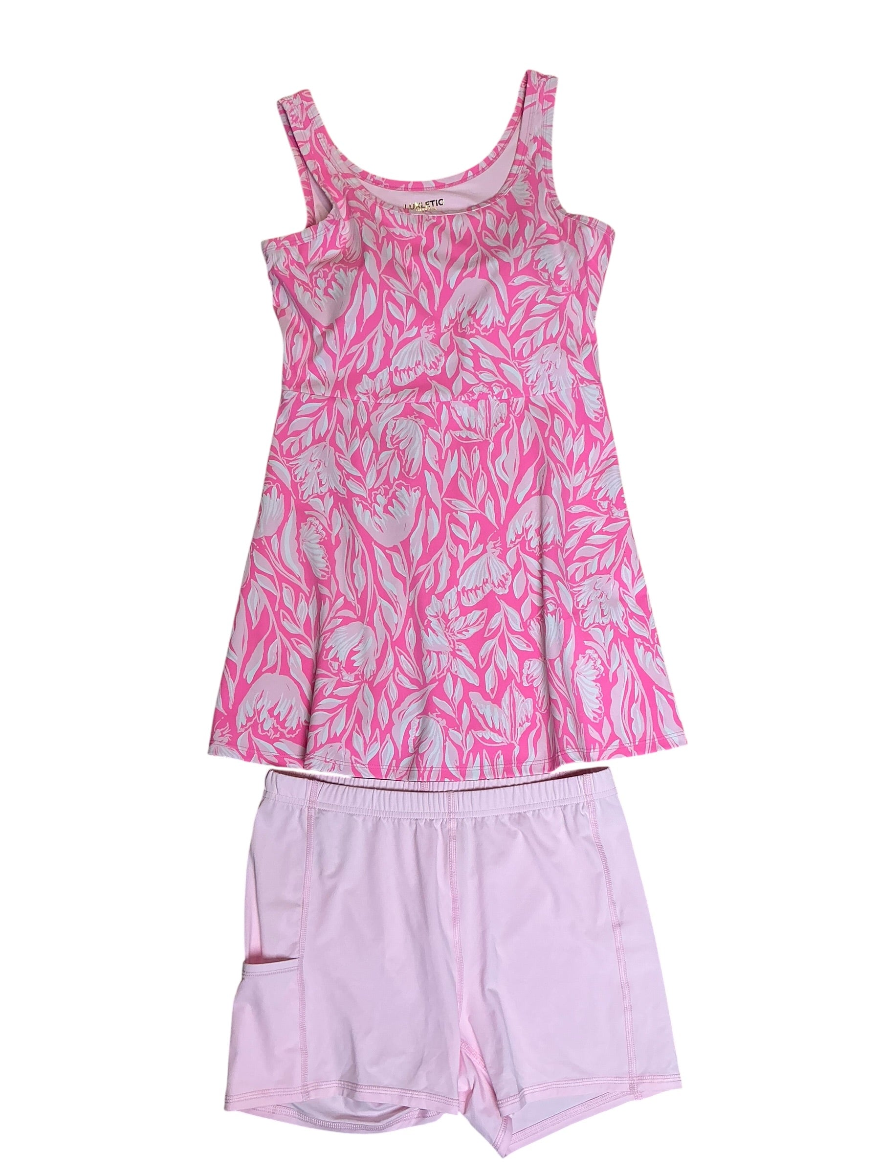 Lilly Pulitzer UPF 50+ Luxletic Charlotta Active Dress Rousseau Pink Tulip To Tango - Size S