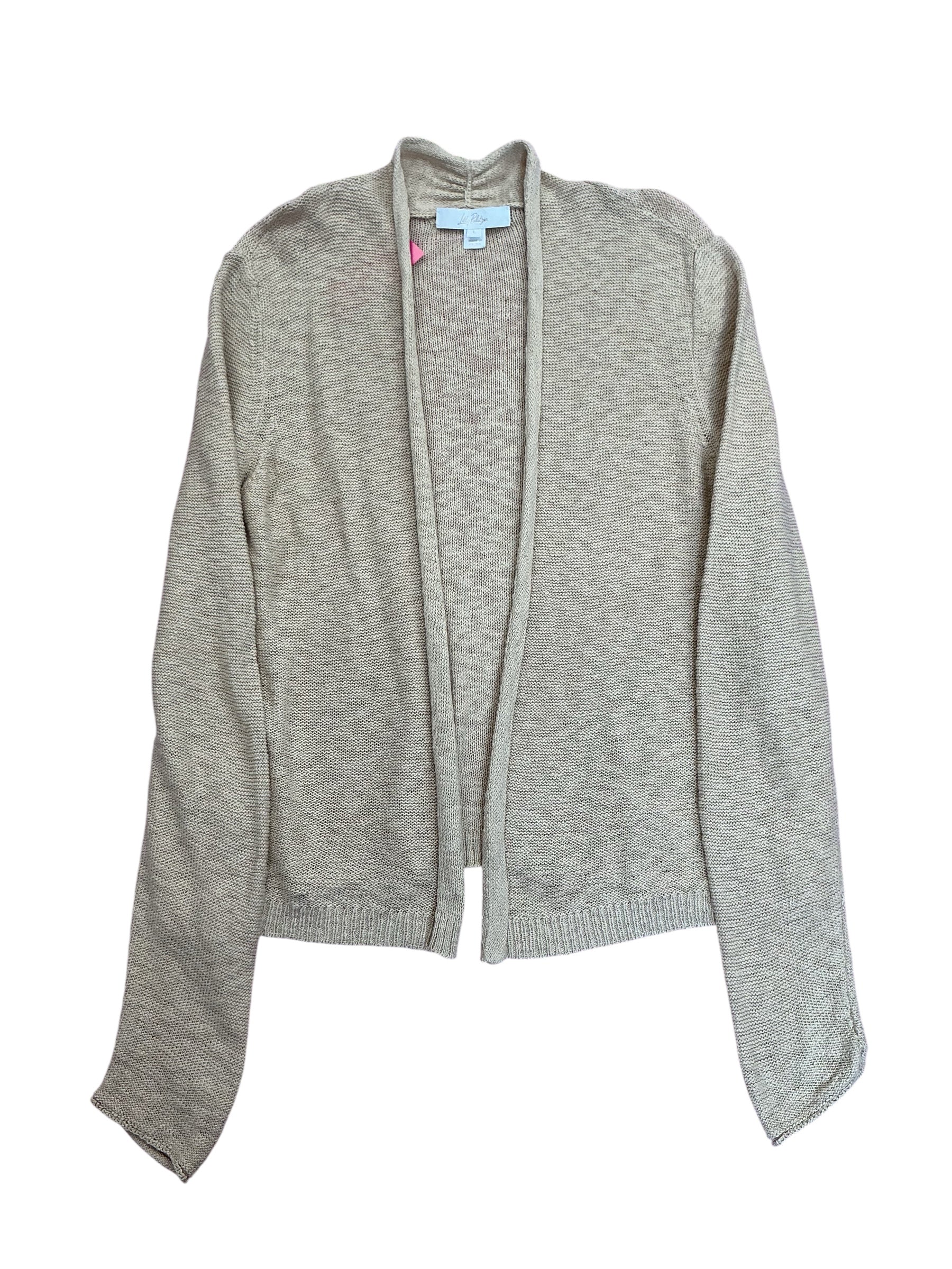 Lilly Pulitzer Amalie Open Front Cardigan Sandbar Beige - Size L