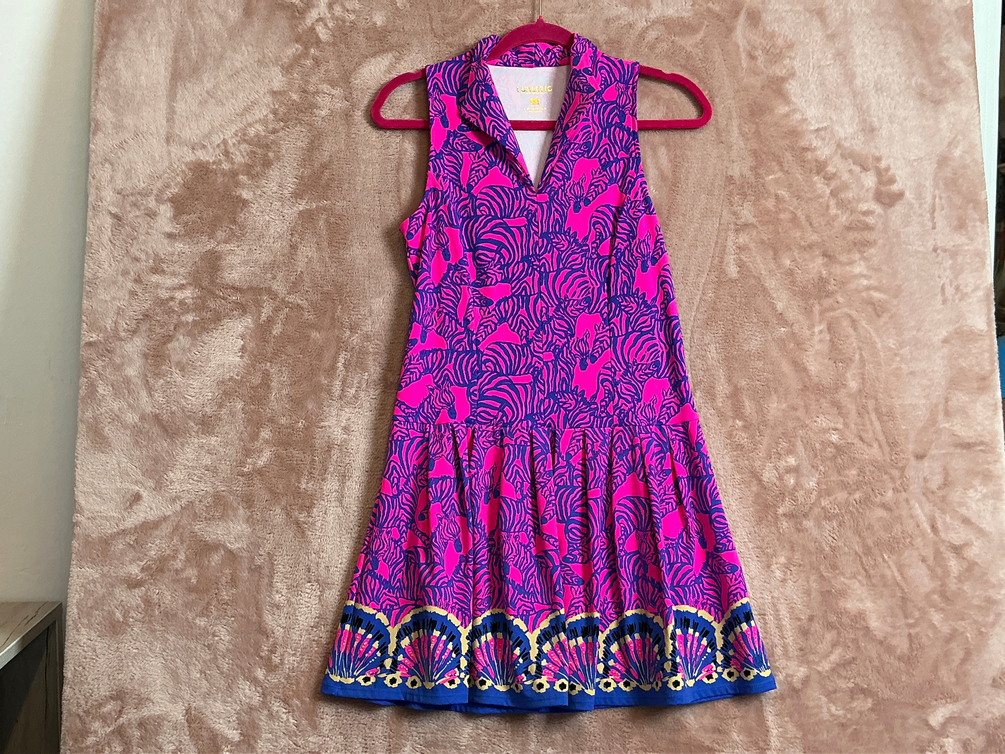Lilly Pulitzer NWT - Federica Dress UPF 50+ - Passion Fruit Pink Lil Wild Nights Engineered Luxletic Dress - Size XS