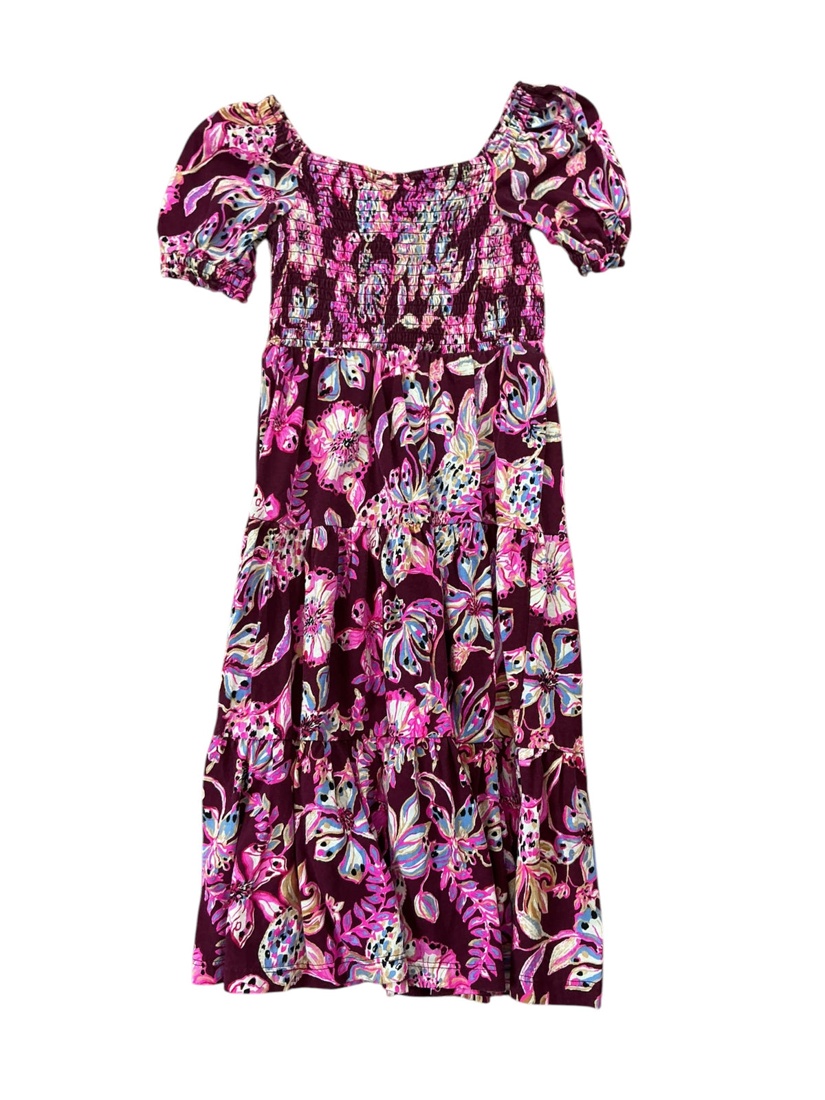 Lilly Pulitzer Mini Jilly Sleeved Midi Dress Amarena Cherry Tropical With A Twist - Size S