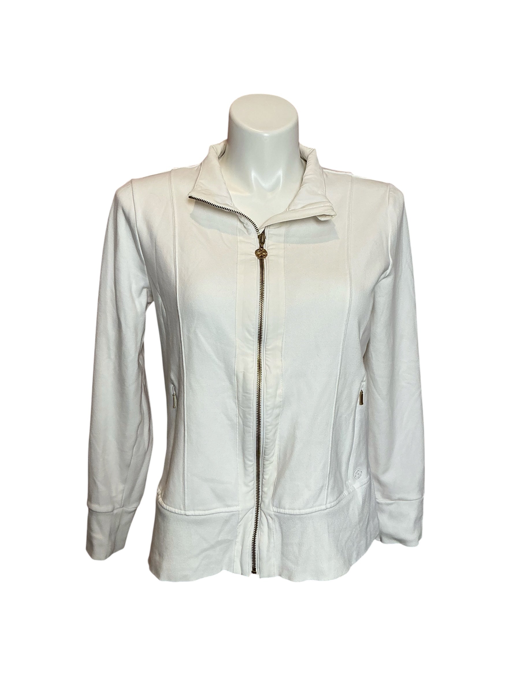 Lilly Pulitzer Luxletic Al Fresco Zip-up Jacket In Resort White - Size XL