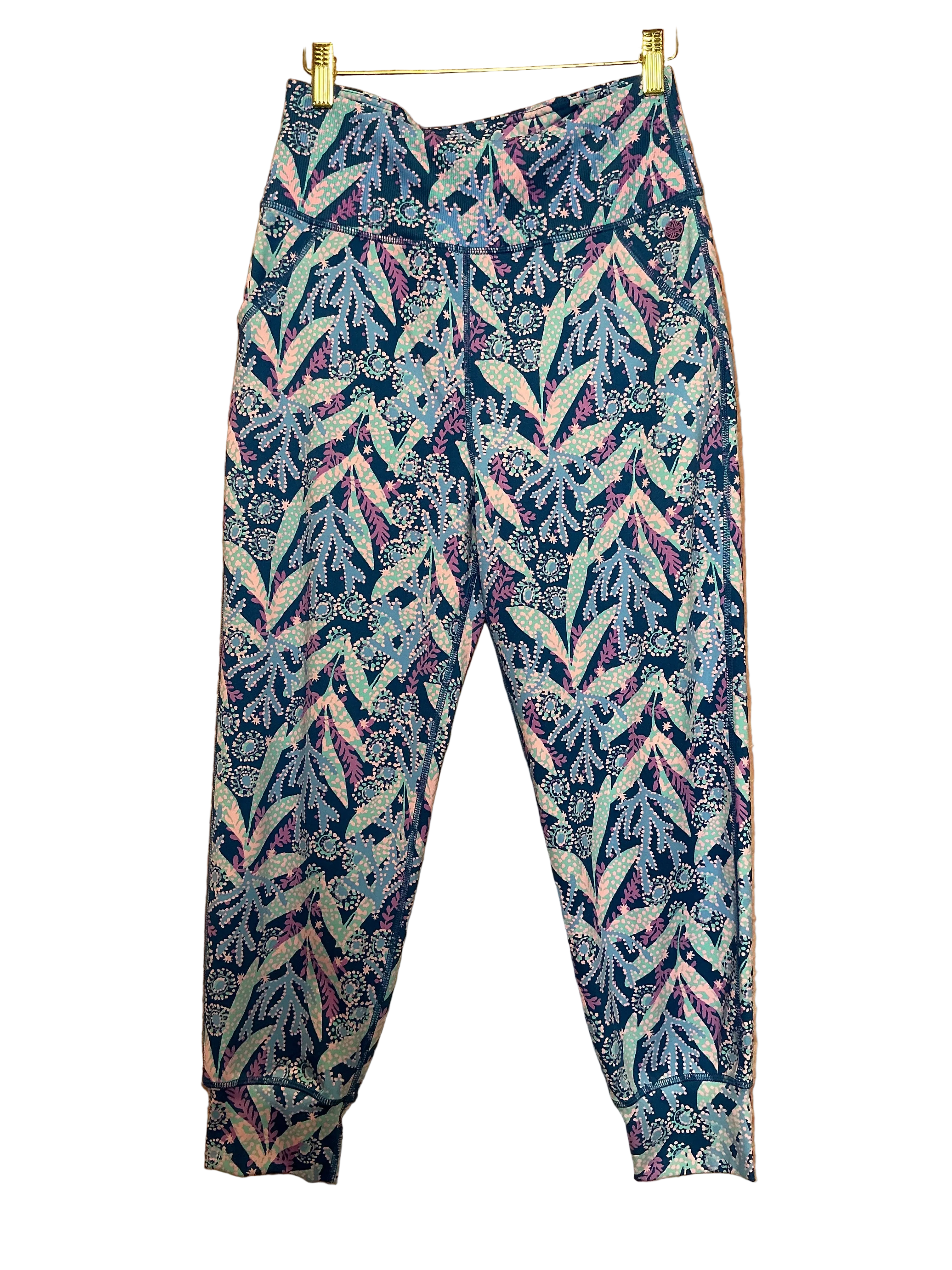 Lilly Pulitzer Blue Star Gazing ISLAND CROP JOGGER PANTS High Rise UPF50 - Size M