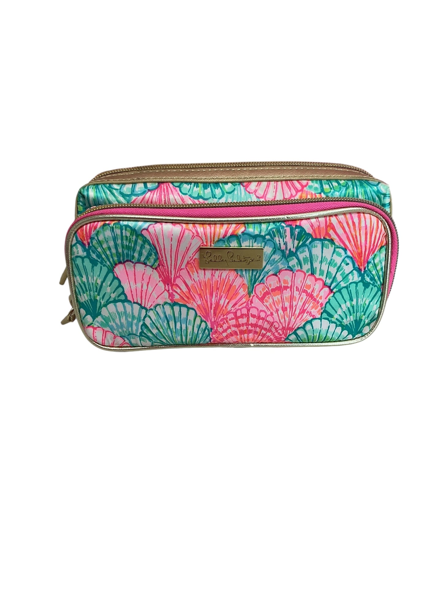 Lilly Pulitzer Travel Cosmetic Case Double Zip Makeup Pouch Under My Umbrella