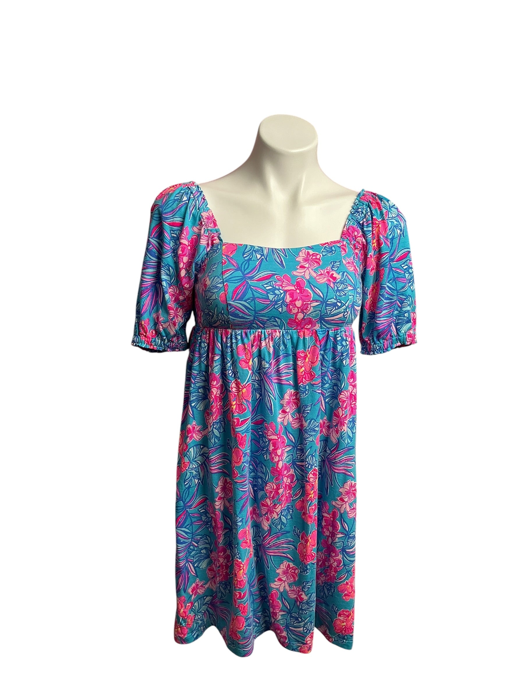 Lilly Pulitzer- NWT Delaney Short Sleeve Dress Cumulus Blue Orchid Oasis Size 0