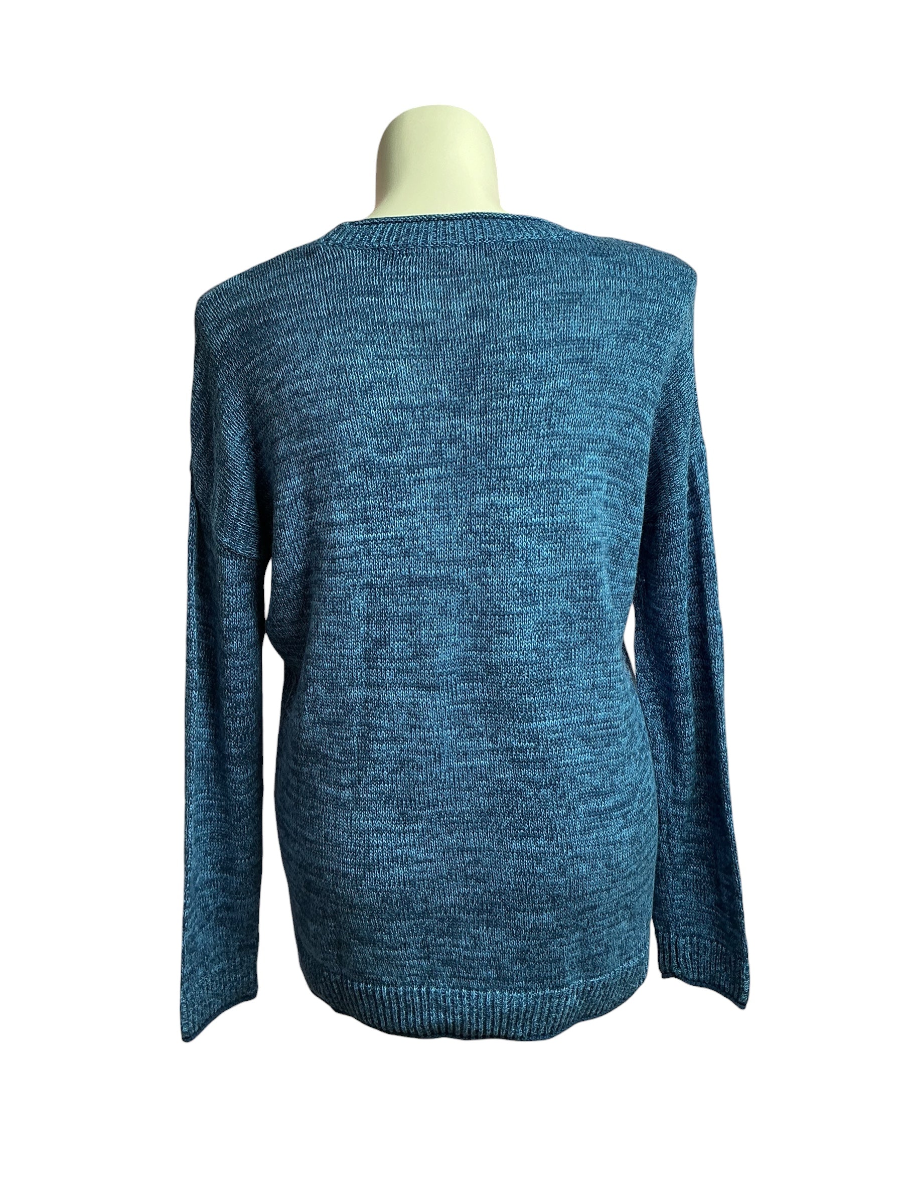 Lilly Pulitzer- Bayport Cotton Crew Sweater Aegean Navy Blue Marl Size XL