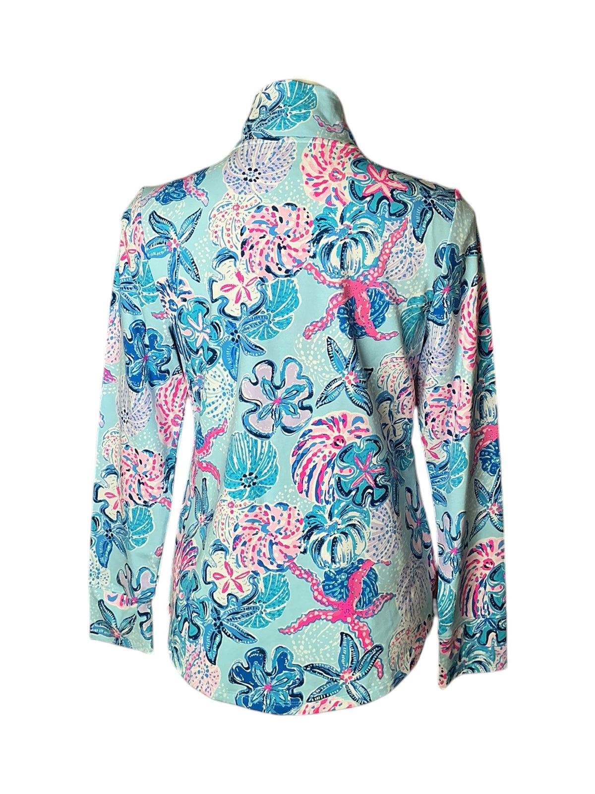 Lilly Pulitzer NWT Leona UPF 50+ Zip-Up Multi Bahamas Beachcomber- Size S
