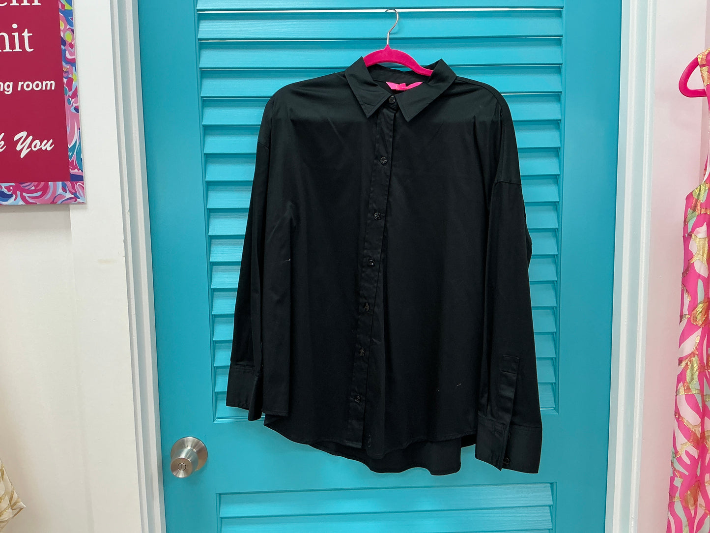 Lilly Pulitzer NWT Stevey Relaxed Button Top Onyx - Size M
