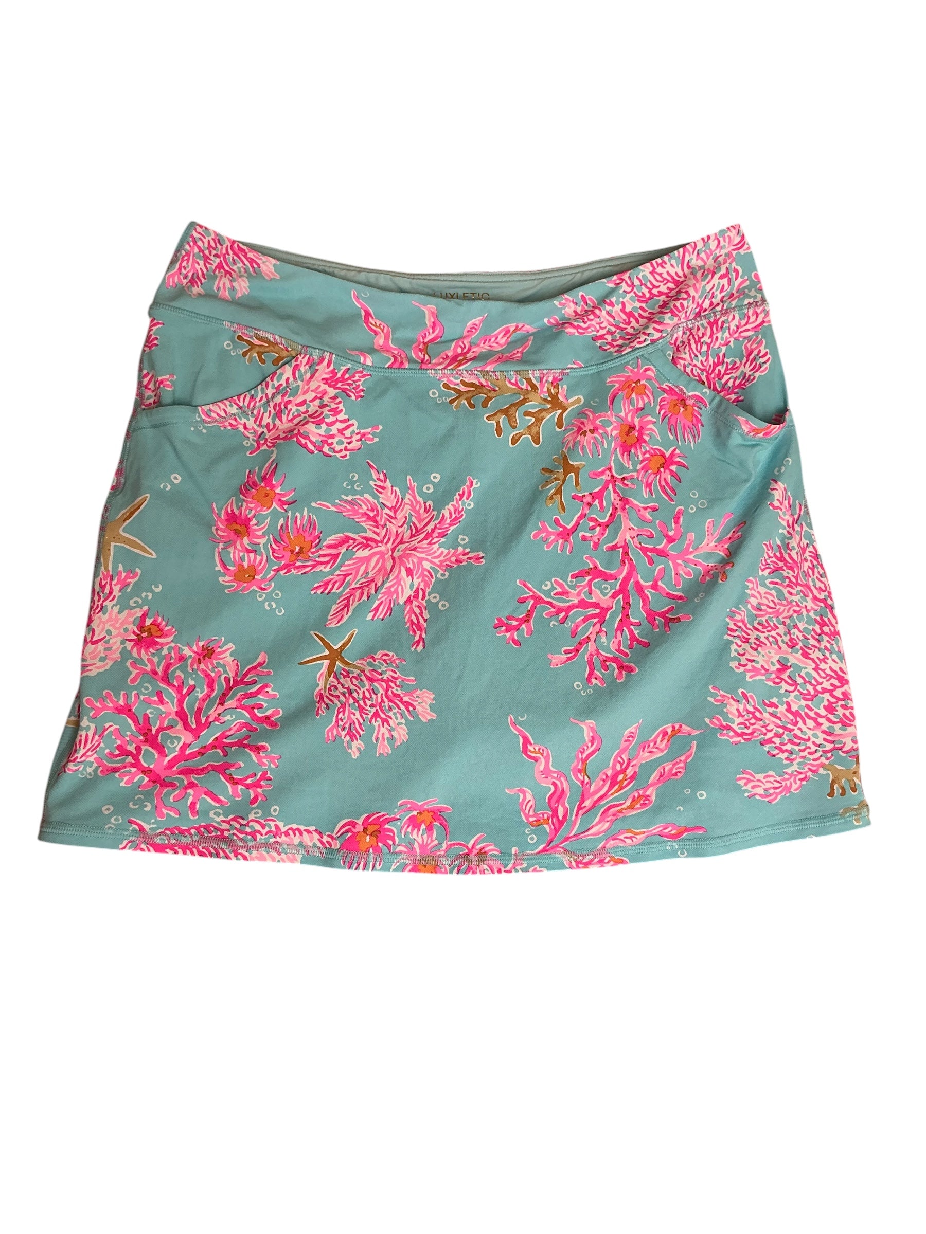 Lilly Pulitzer Maryana Skort UPF50+ Multi Royal Coral - Size XL