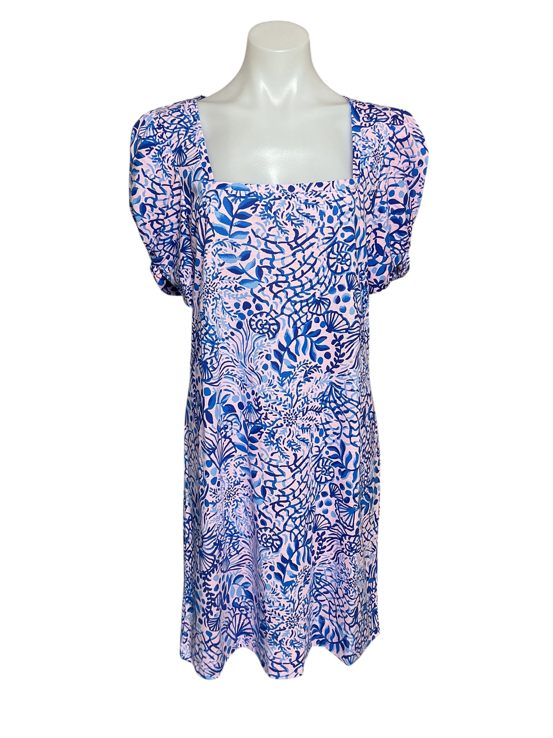 Lilly Pulitzer NWT Hayon Short Sleeve Dress - Calla Lilly Pink High Tides Good Vibes - Size L