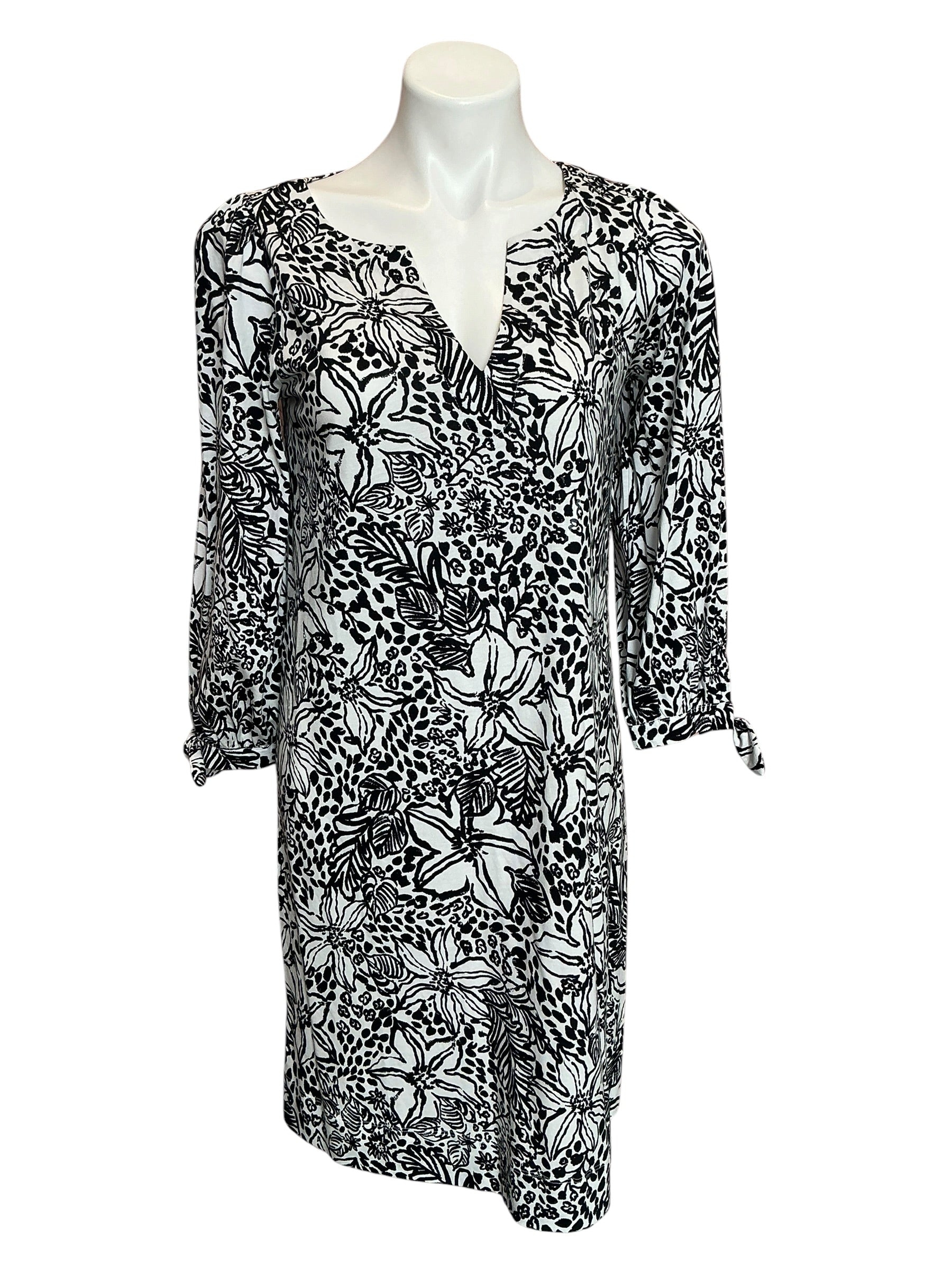 Lilly Pulitzer NWT Cath 3/4 Sleeve Dress Onyx Lots To Spot - Size S