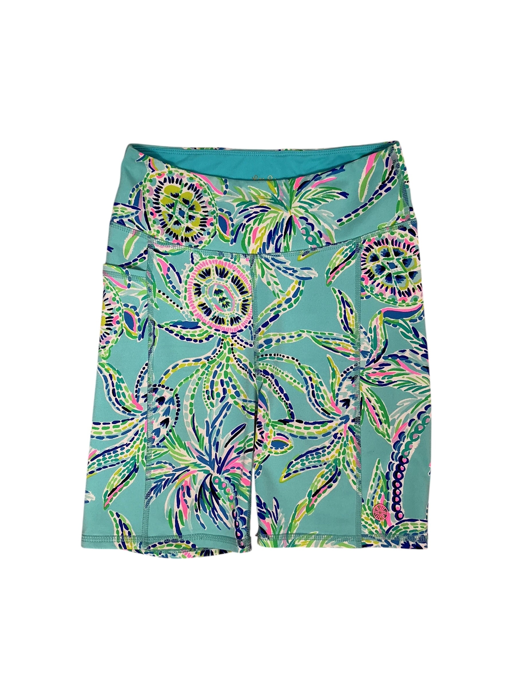 Lilly Pulitzer- Luxletic Weekender Shorts Bermuda Blue Turtle Szn Size XS
