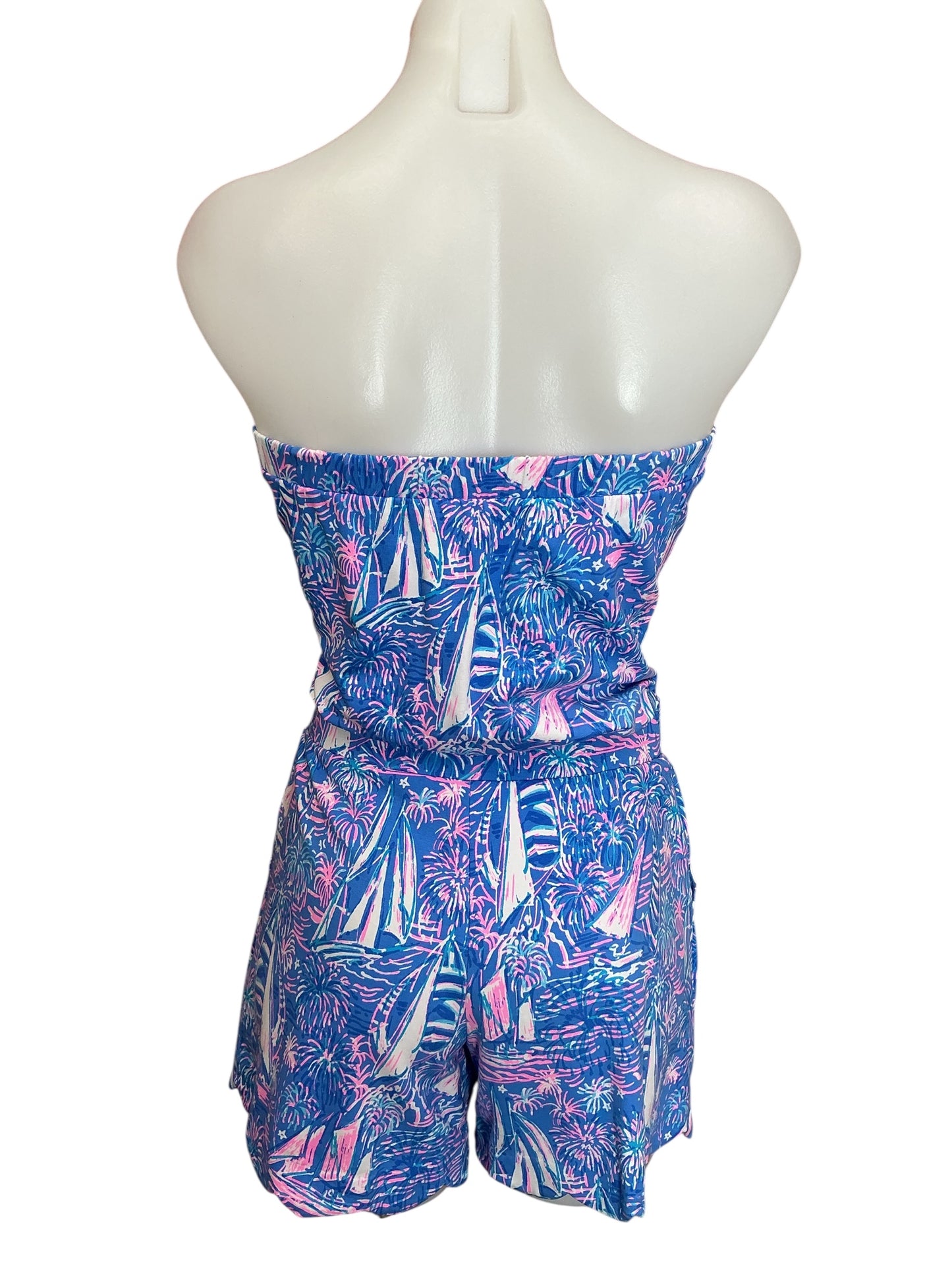 Lilly Pulitzer Jace Romper Boca Blue It’s A Sailabration- Size XS