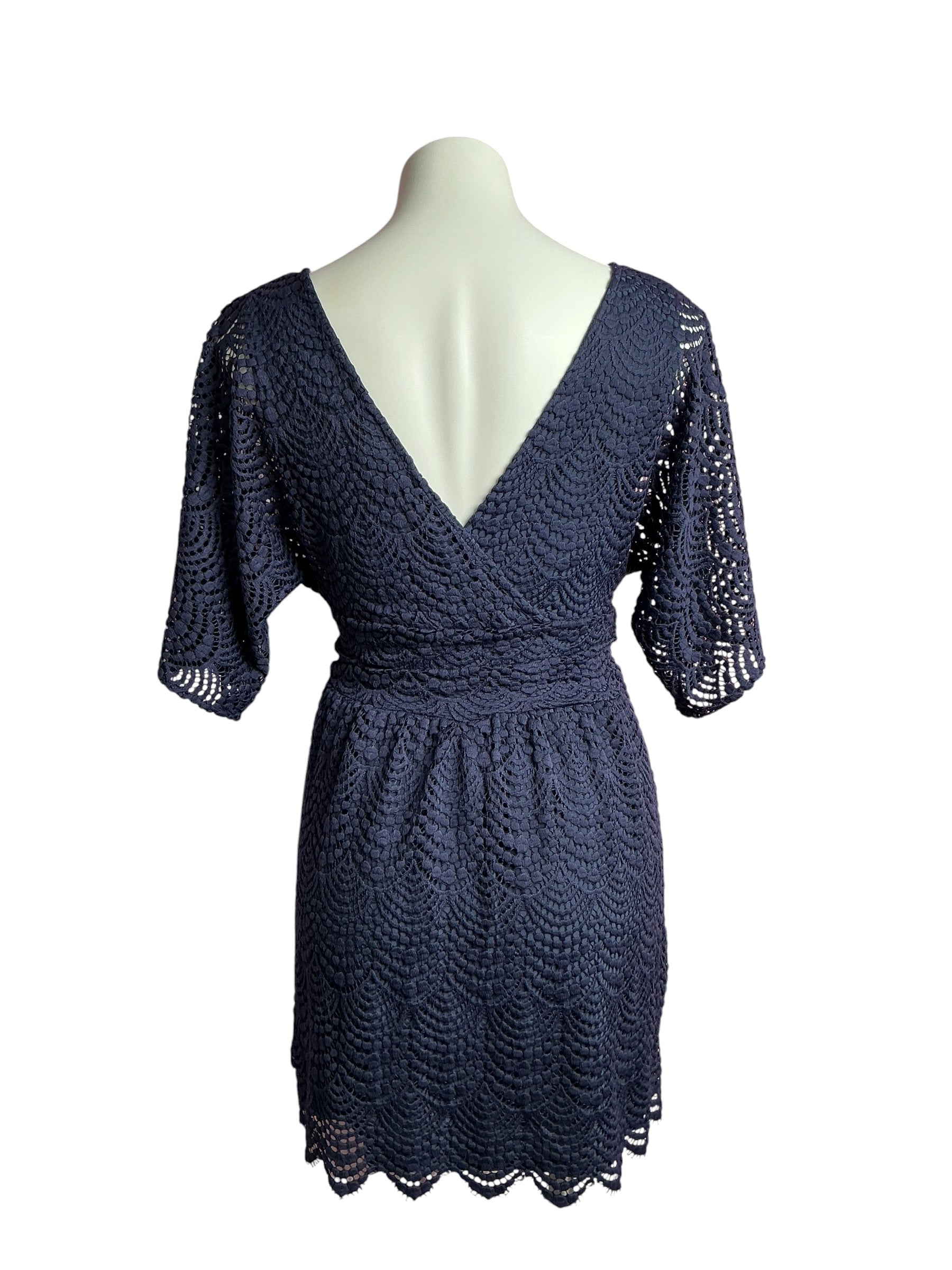 Lilly Pulitzer- Parigi Skort Romper True Navy Scalloped Shell Lace Size S