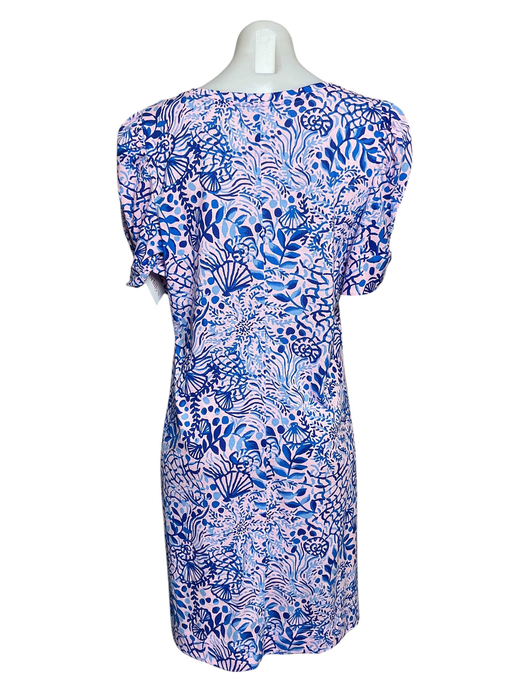 Lilly Pulitzer NWT Hayon Short Sleeve Dress - Calla Lilly Pink High Tides Good Vibes - Size L
