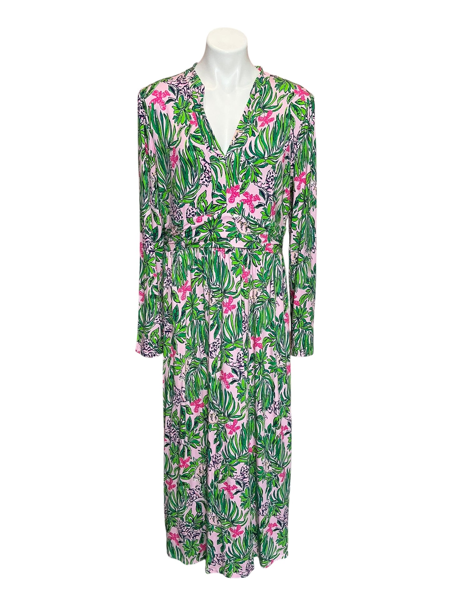 Lilly Pulitzer NWT Solene Midi Dress Conch Shell Pink Roaring With Joy - Size 16
