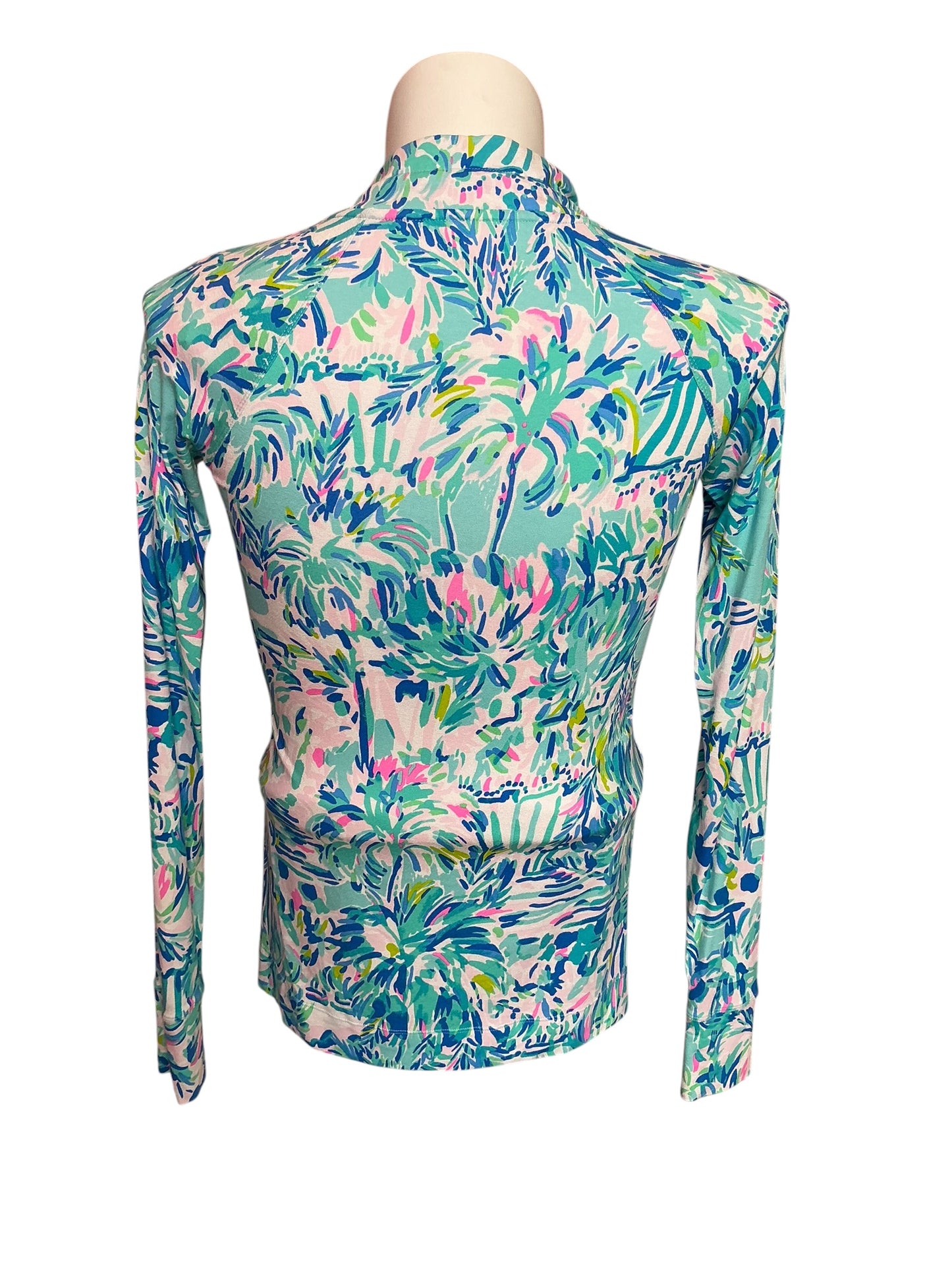 Lilly Pulitzer Cassi Popover UPF 50+ Blue Ibiza Cabana Cocktail - Size XS