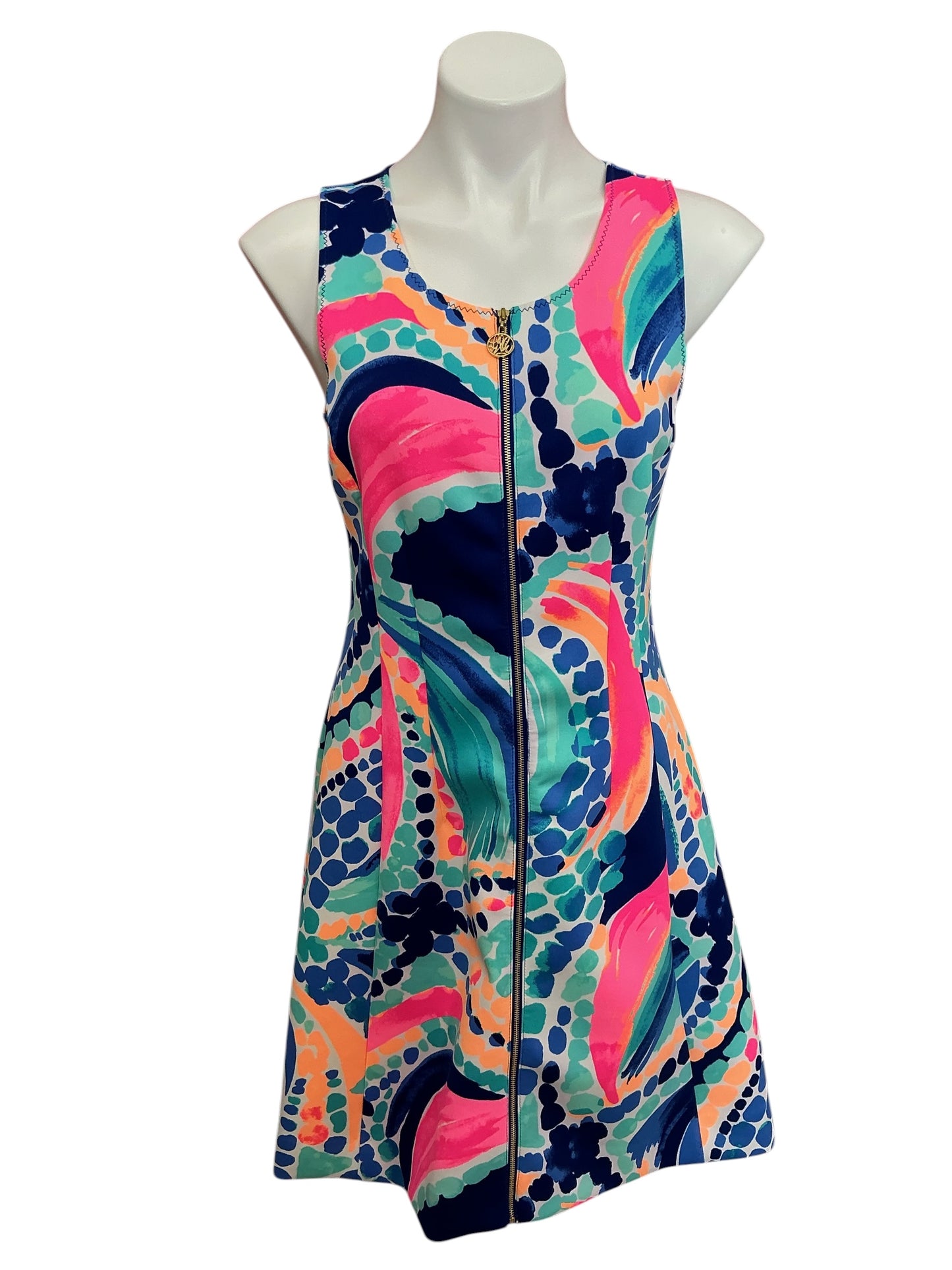 Lilly Pulitzer Sally Fit And Flare Dress Multi Ocean Jewels - Size M