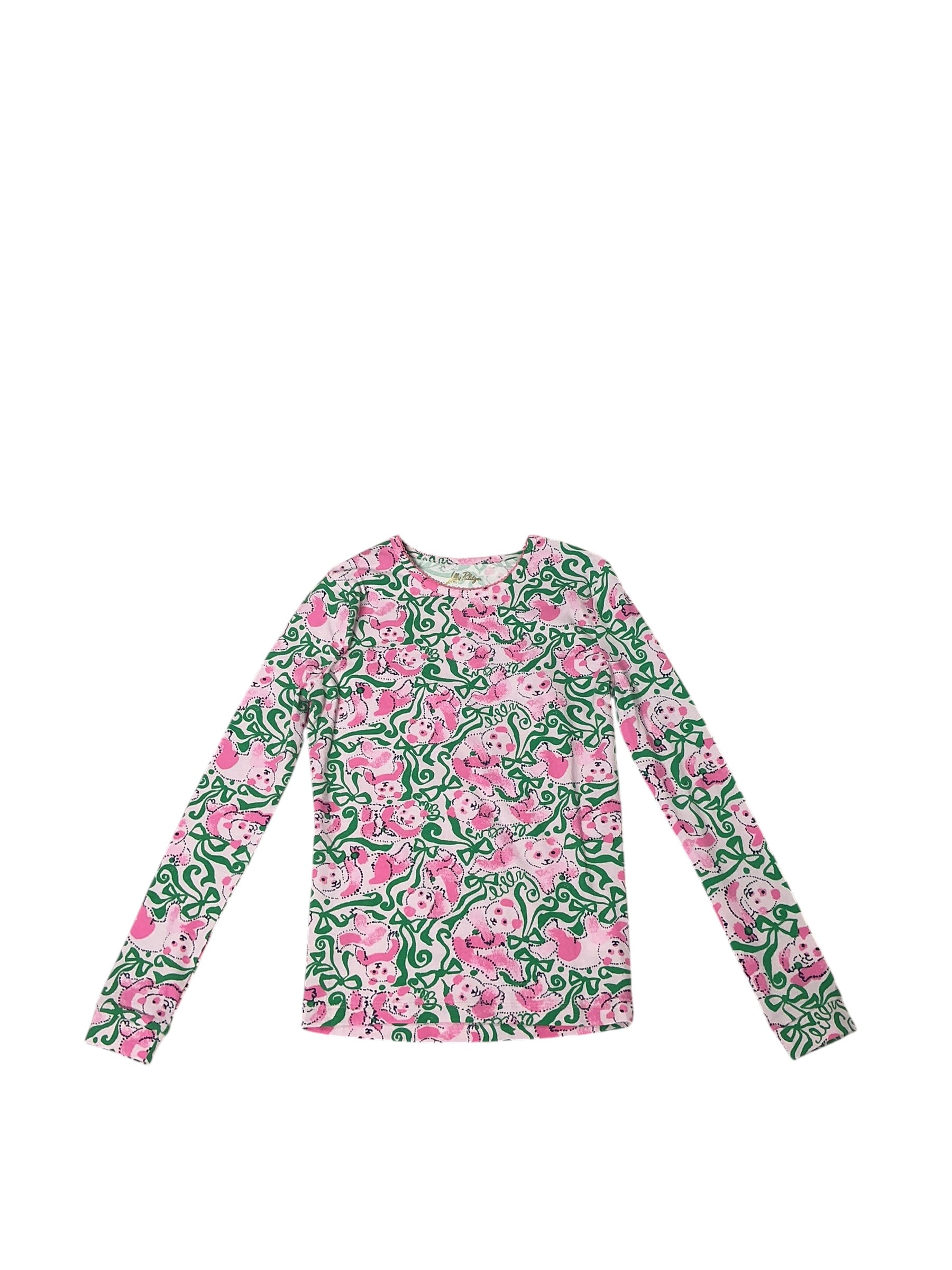 Lilly Pulitzer NWT Girls Mini Sammy Pajama Set Pink Quartz Panda N Bows - Size 8