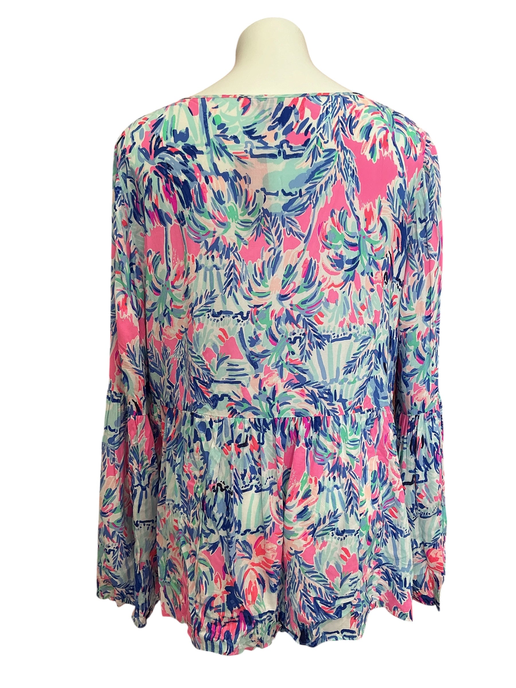 Lilly Pulitzer Khali V Neck Tunic Top Cabana Cocktail - Size XL