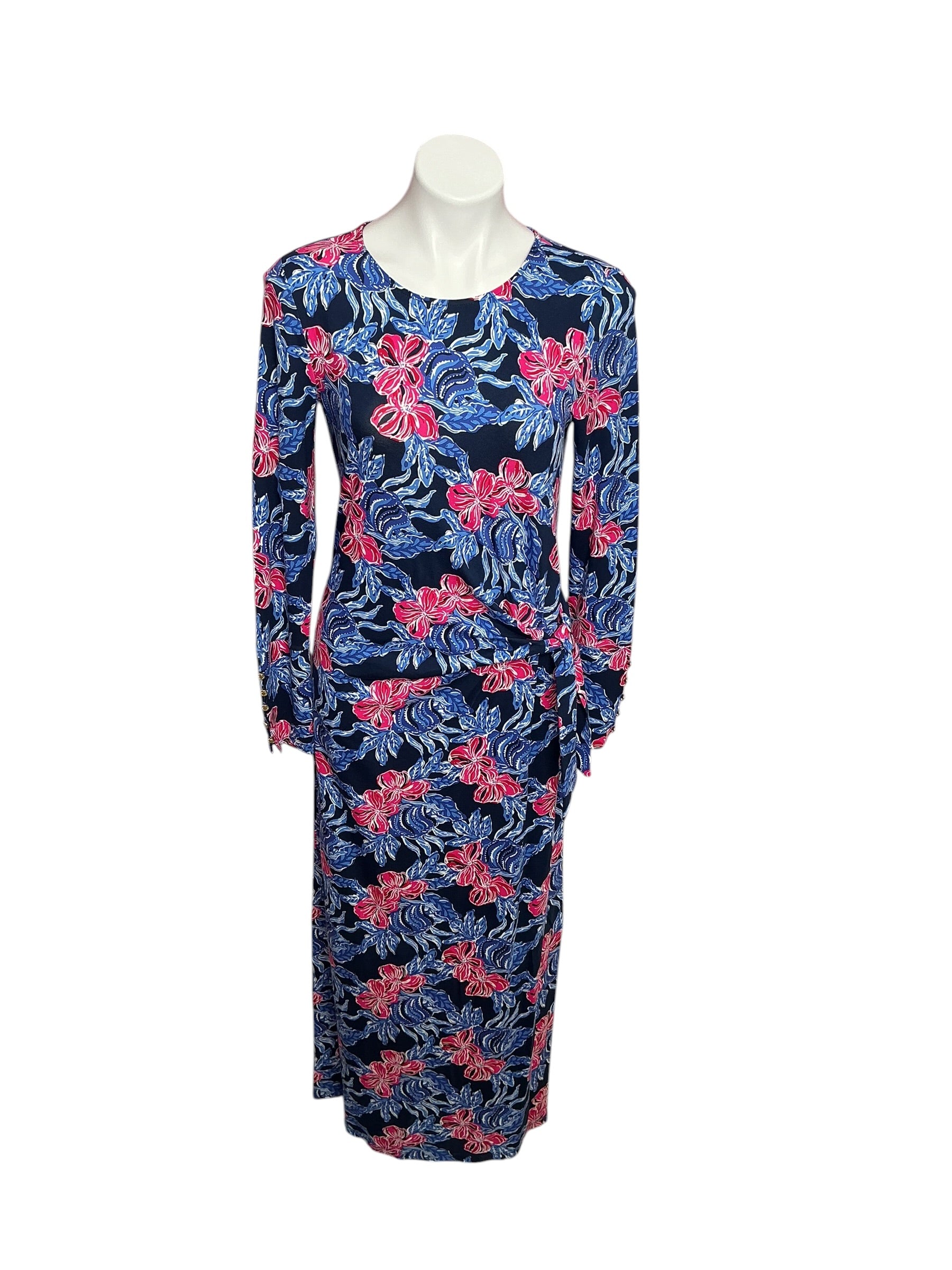 Lilly Pulitzer NWT Bryson Long Sleeve Max Low Tide Navy Its Ofishell- Size S