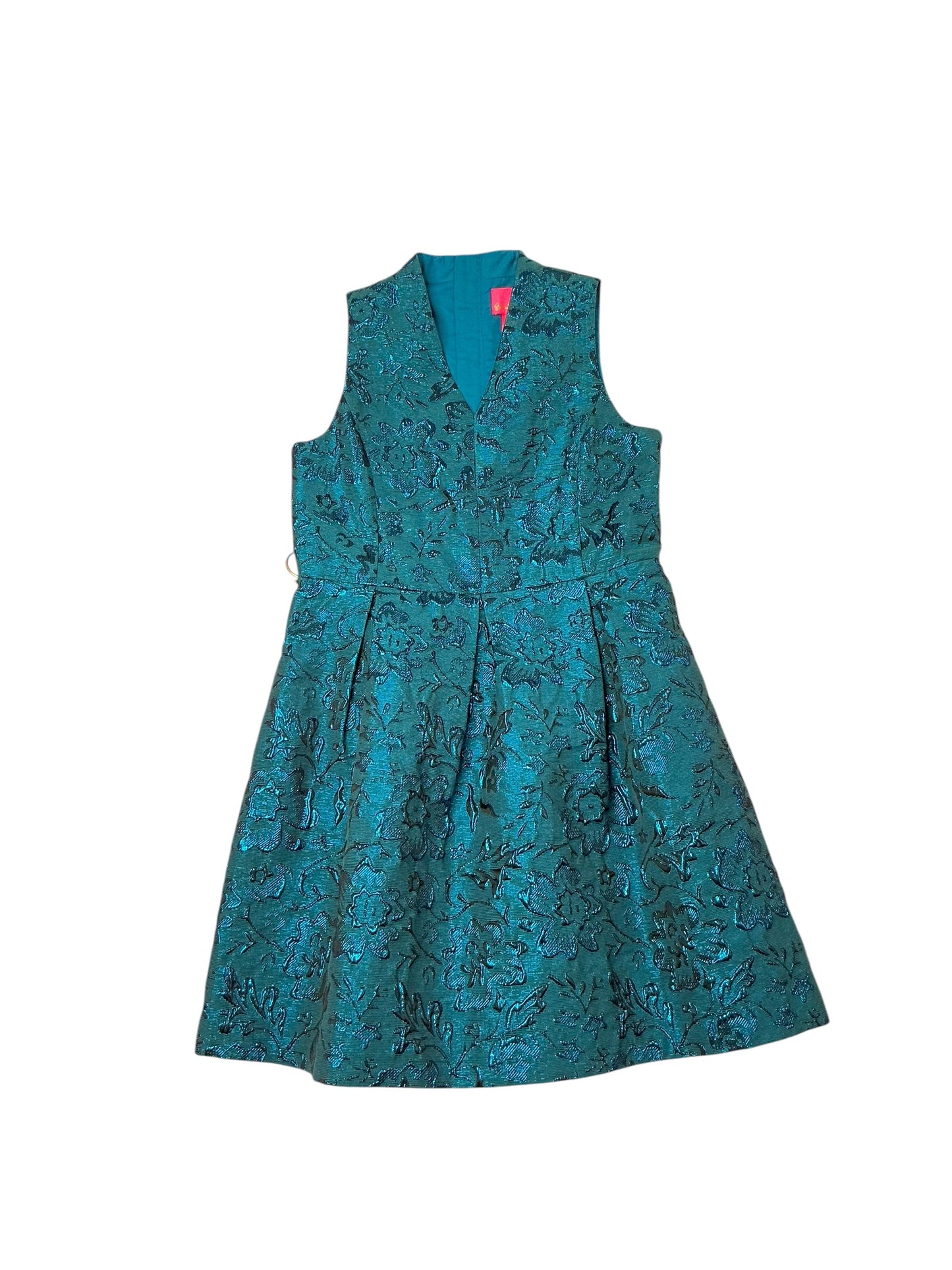 Lilly Pulitzer Girls Mini Tanlee Dress - Teal Bay Blooming Brocade - Size 10