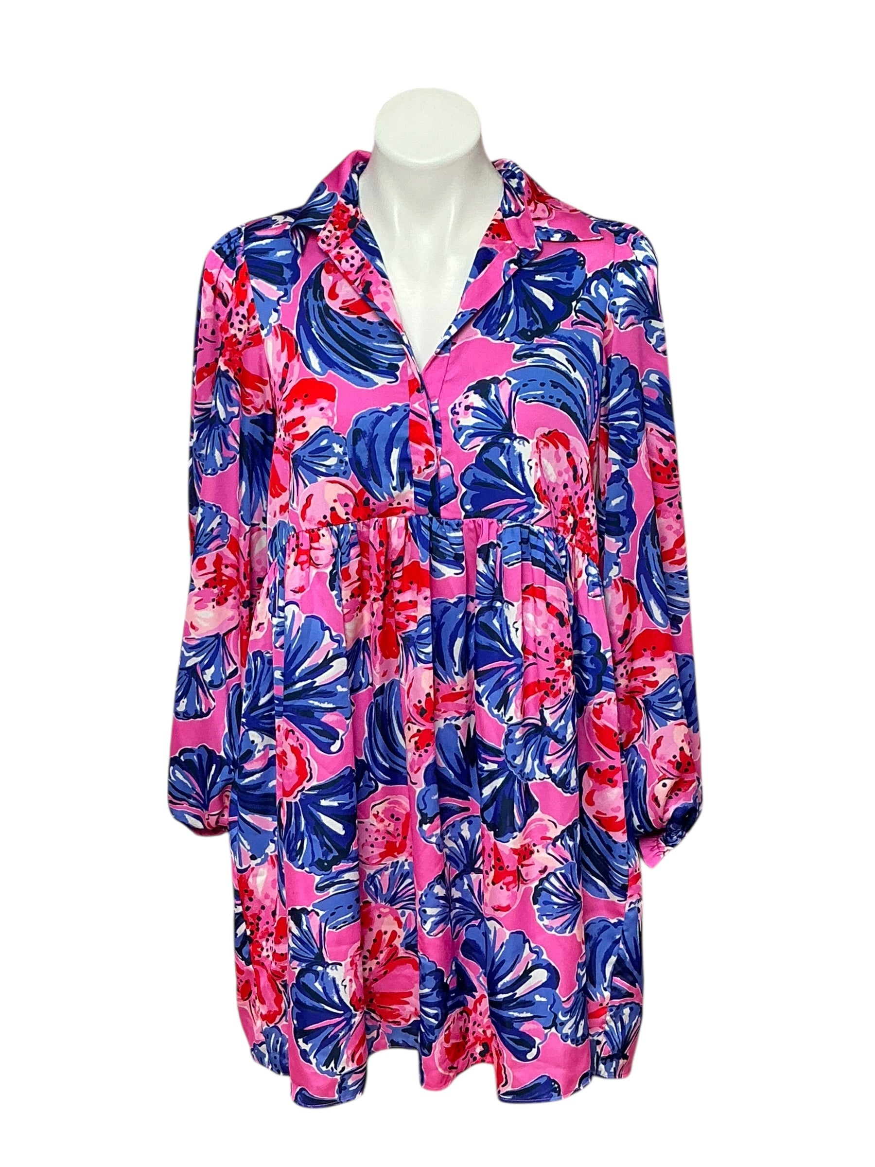 Lilly Pulitzer Arlie Dress - A Holidaze Plumeria Pink - Size S