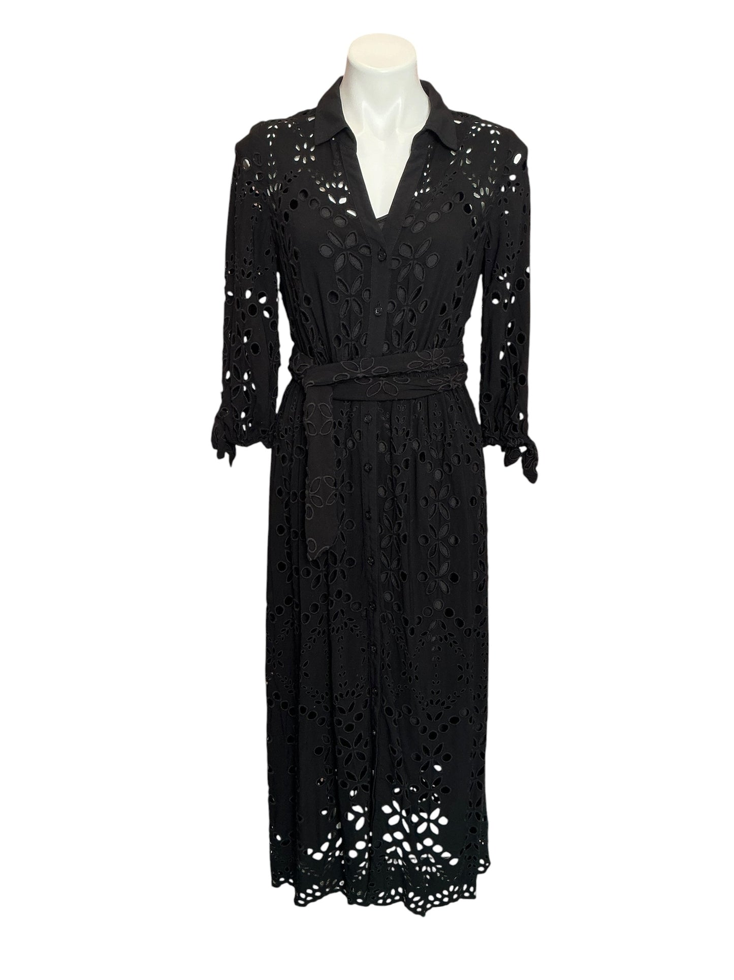 Lilly Pulitzer Amrita Eyelet Midi Dress Onyx Soiree Eyelet - Size 8