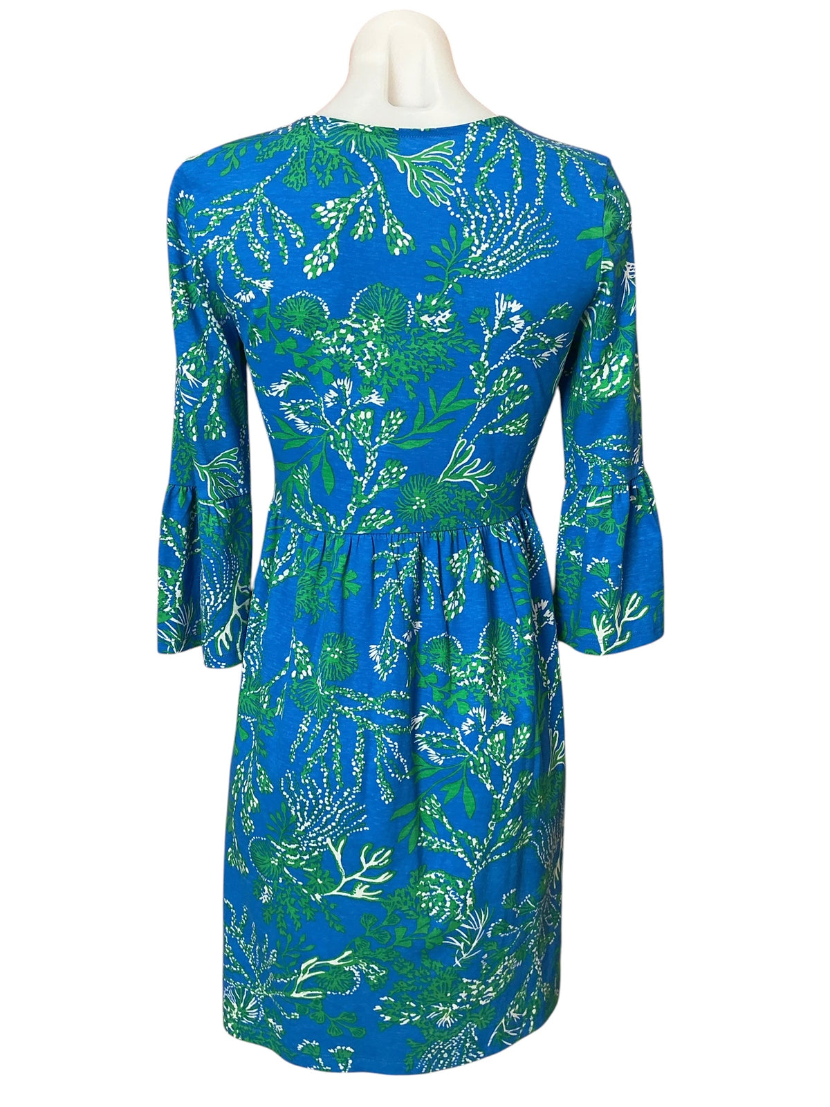 Lilly Pulitzer Jannie V Neck Dress Briny Blue A Bit Salty - Size XXS