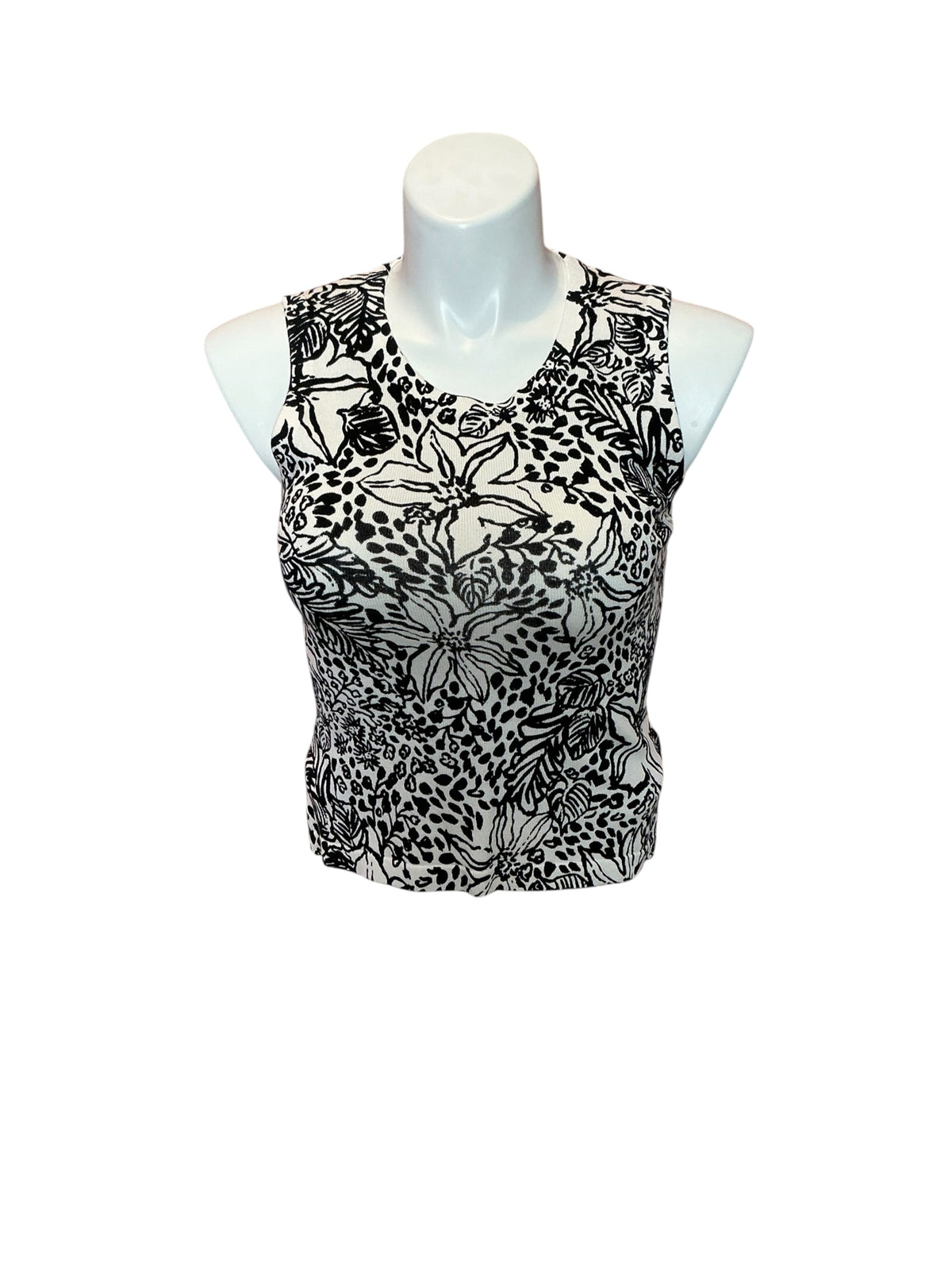 Lilly Pulitzer Fairley Sweater Shell Top Onyx Lots To Spot - Size S