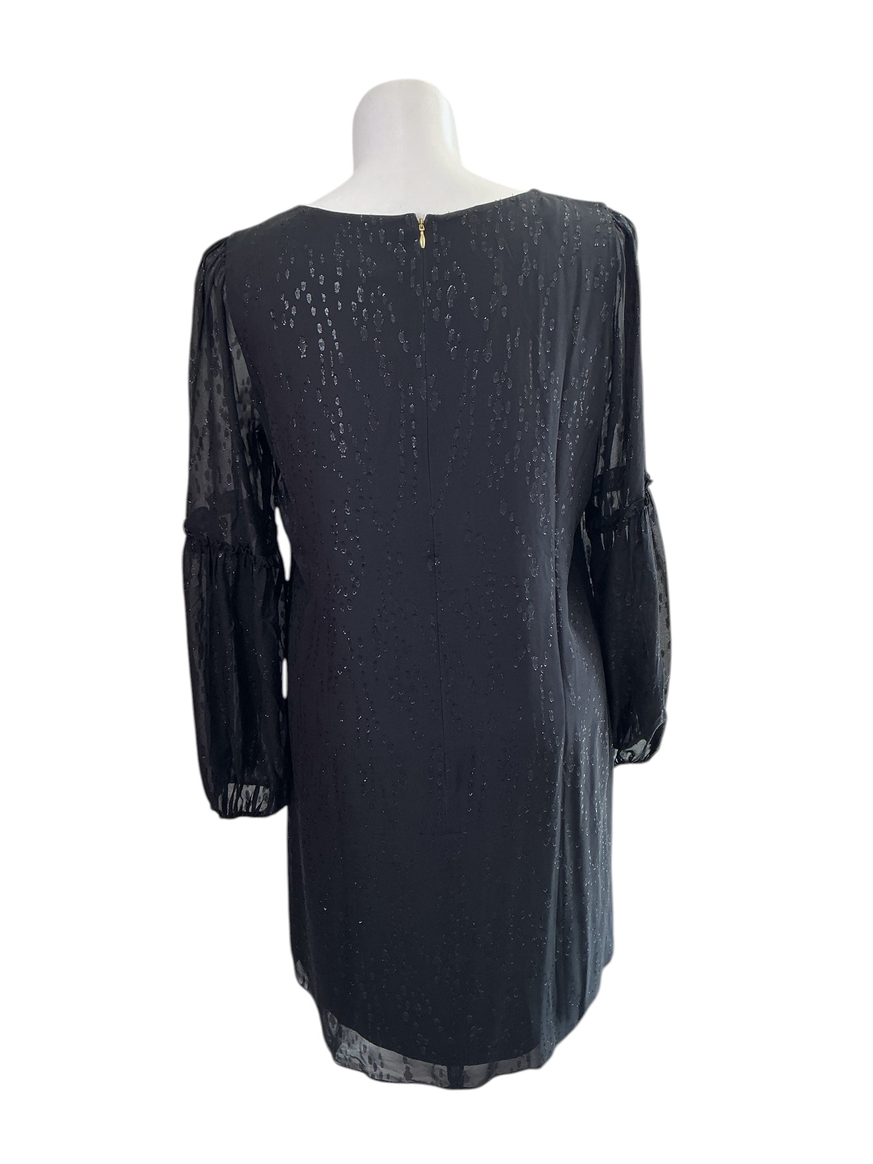 Lilly Pulitzer NWT Cleme Long Sleeve Silk Dress - Onyx Fish Clip Chiffon - Size 16