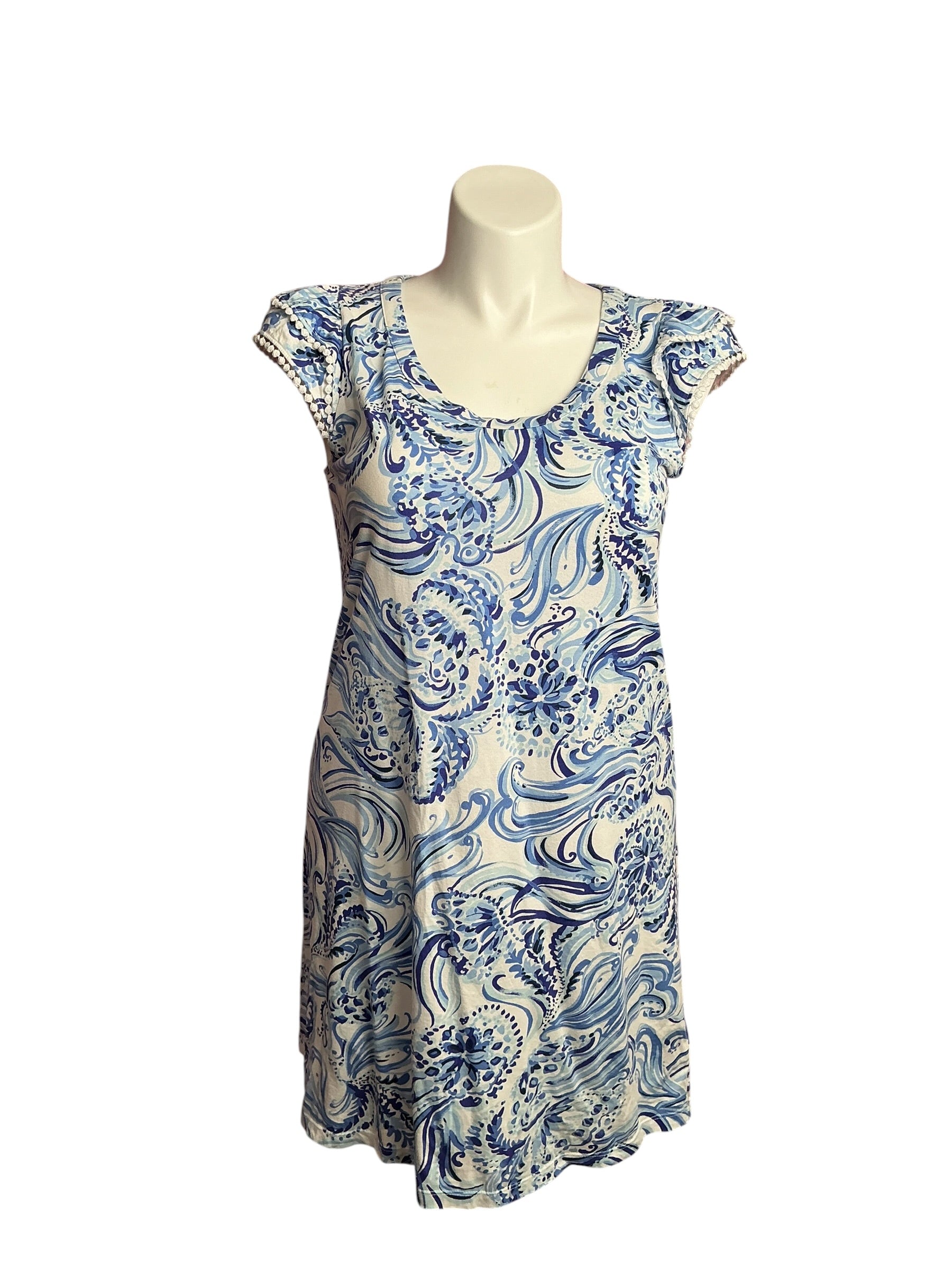 Lilly Pulitzer- Bridgett Shift Dress Resort White Don’t Be Jelly Size M