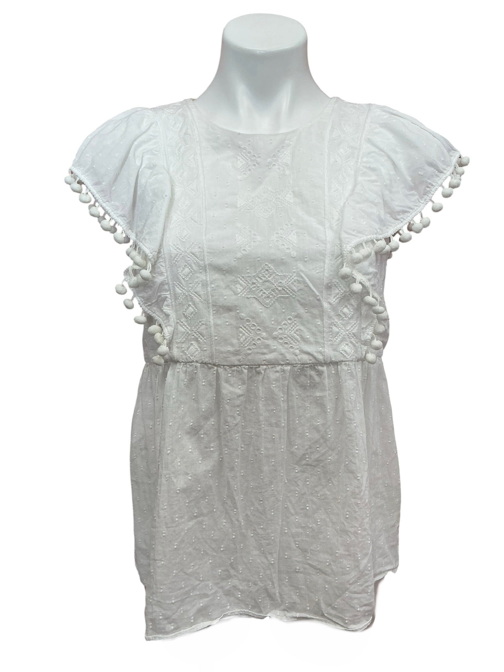 Lilly Pulitzer Raquelle Top Resort White Swiss Dot Dobby - Size S