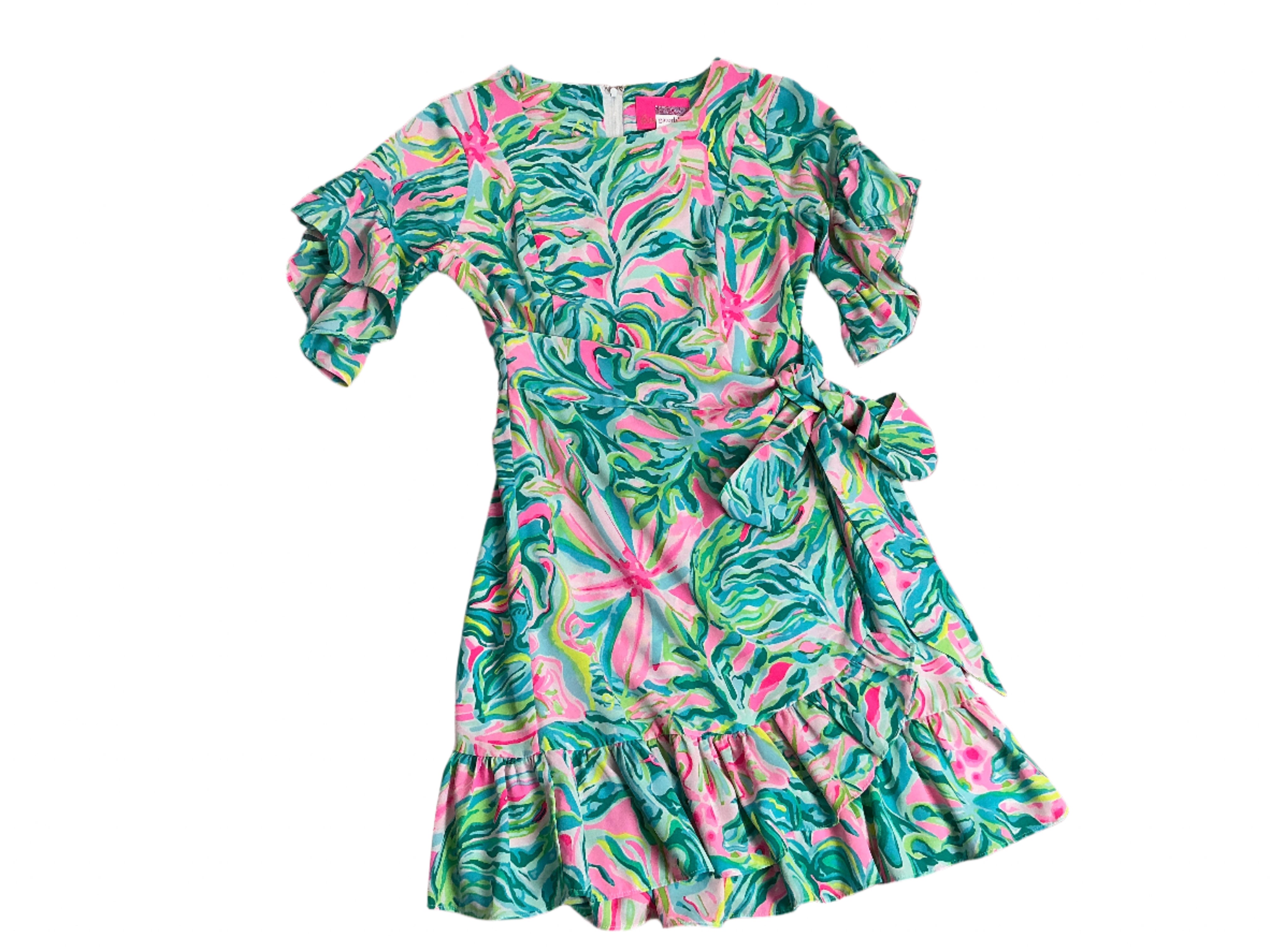 Lilly Pulitzer Darlah Print Ruffle Dress - Multit One In A Melon - Size 00