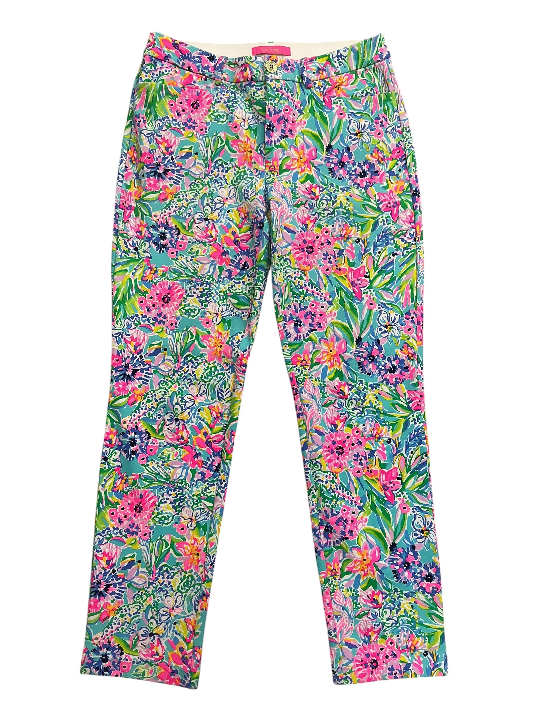 Lilly Pulitzer Kelly Ankle Pants Amalfi Blue Alligator Isle - Size 6