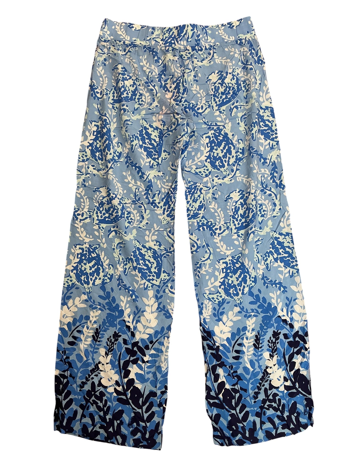 Lilly Pulitzer Bal Harbour Palazzo Pants Blue Peri Turtley Awesome Engineered Pants - Size M