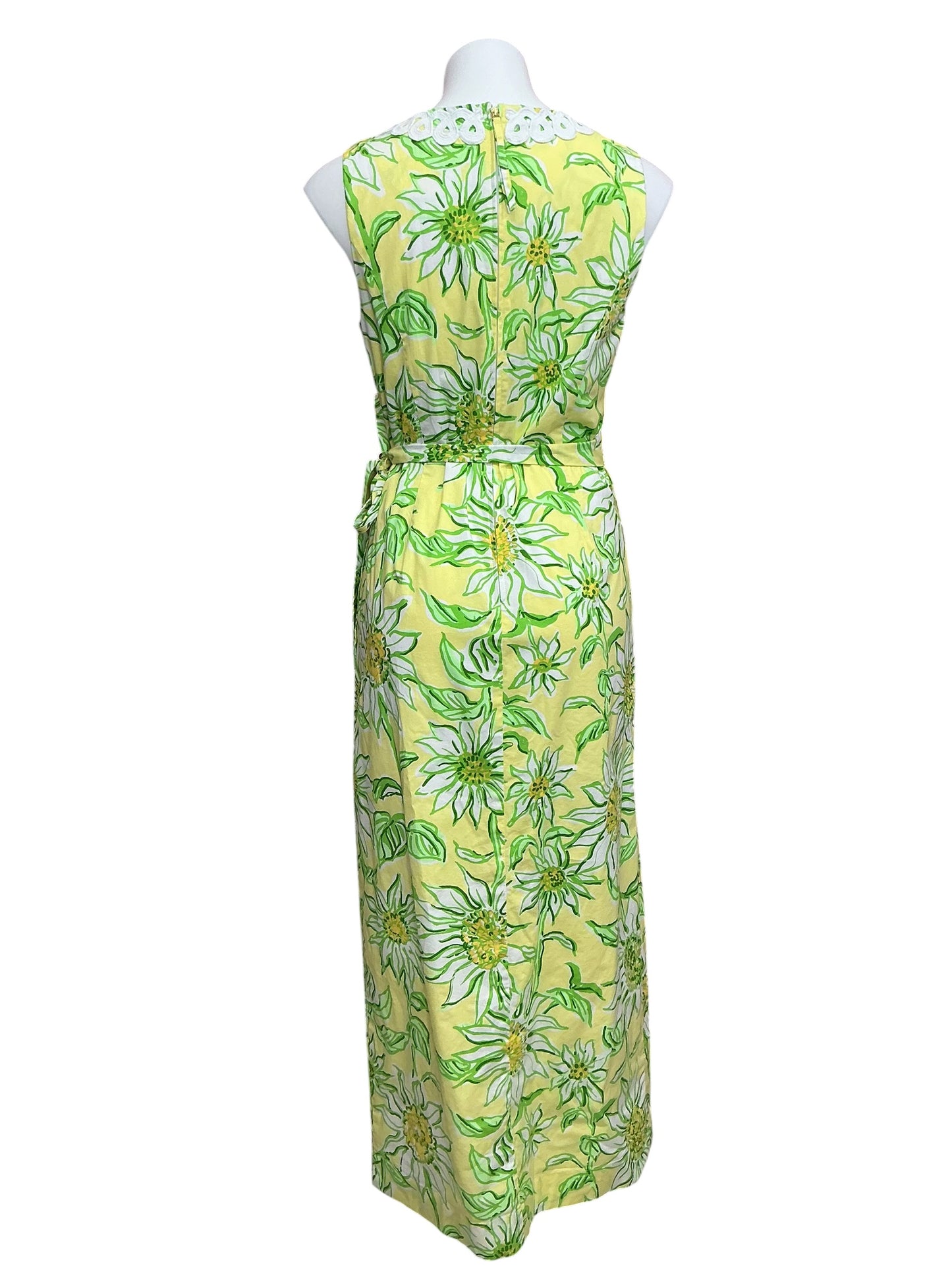 Lilly Pulitzer Fresia Stretch Maxi Shift Dress Limoncello Sunbelievable - Size 6