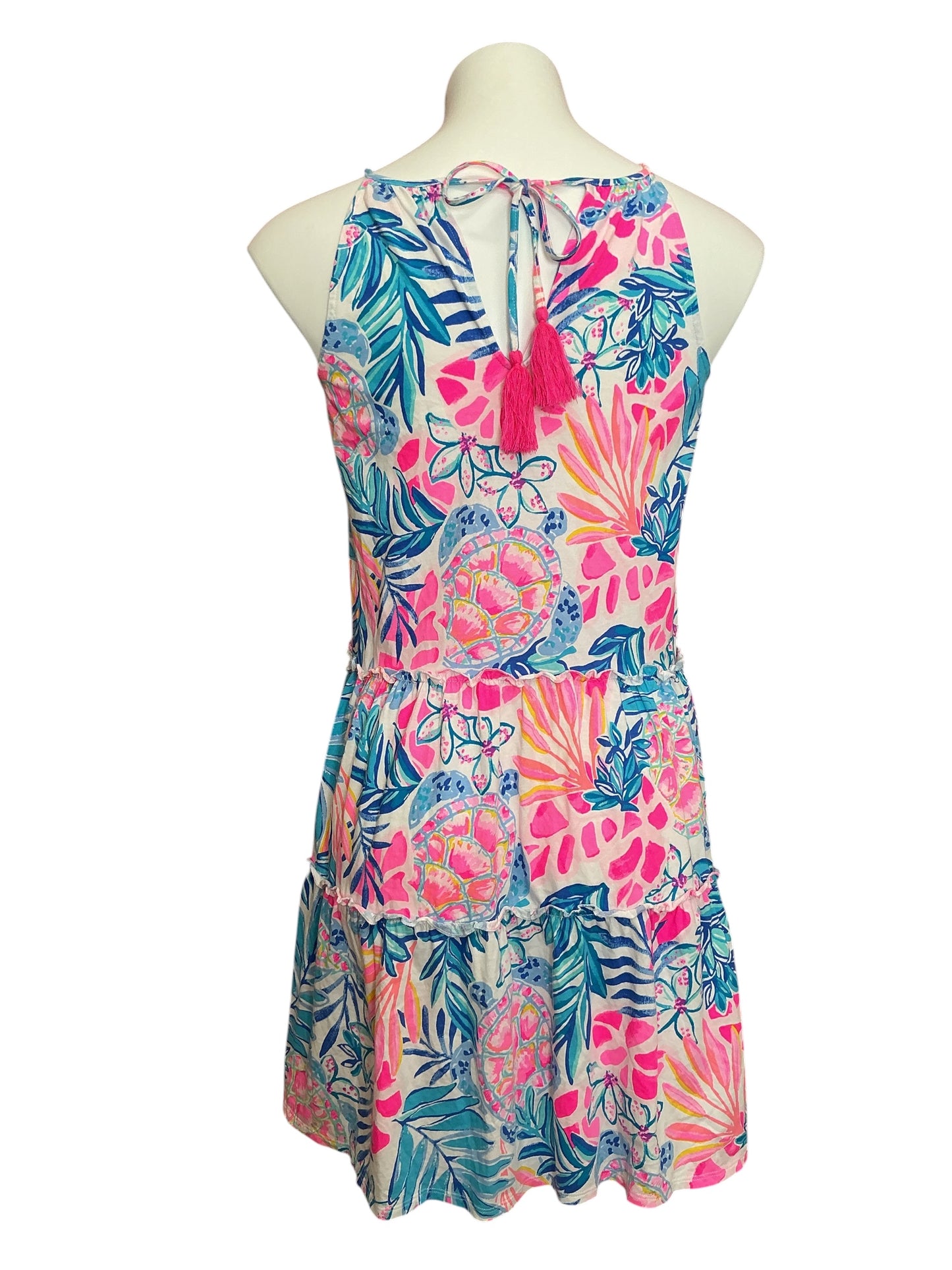 Lilly Pulitzer Evalyn Halter Neck Swing Dress Resort White Rainforest Retreat - Size XXS