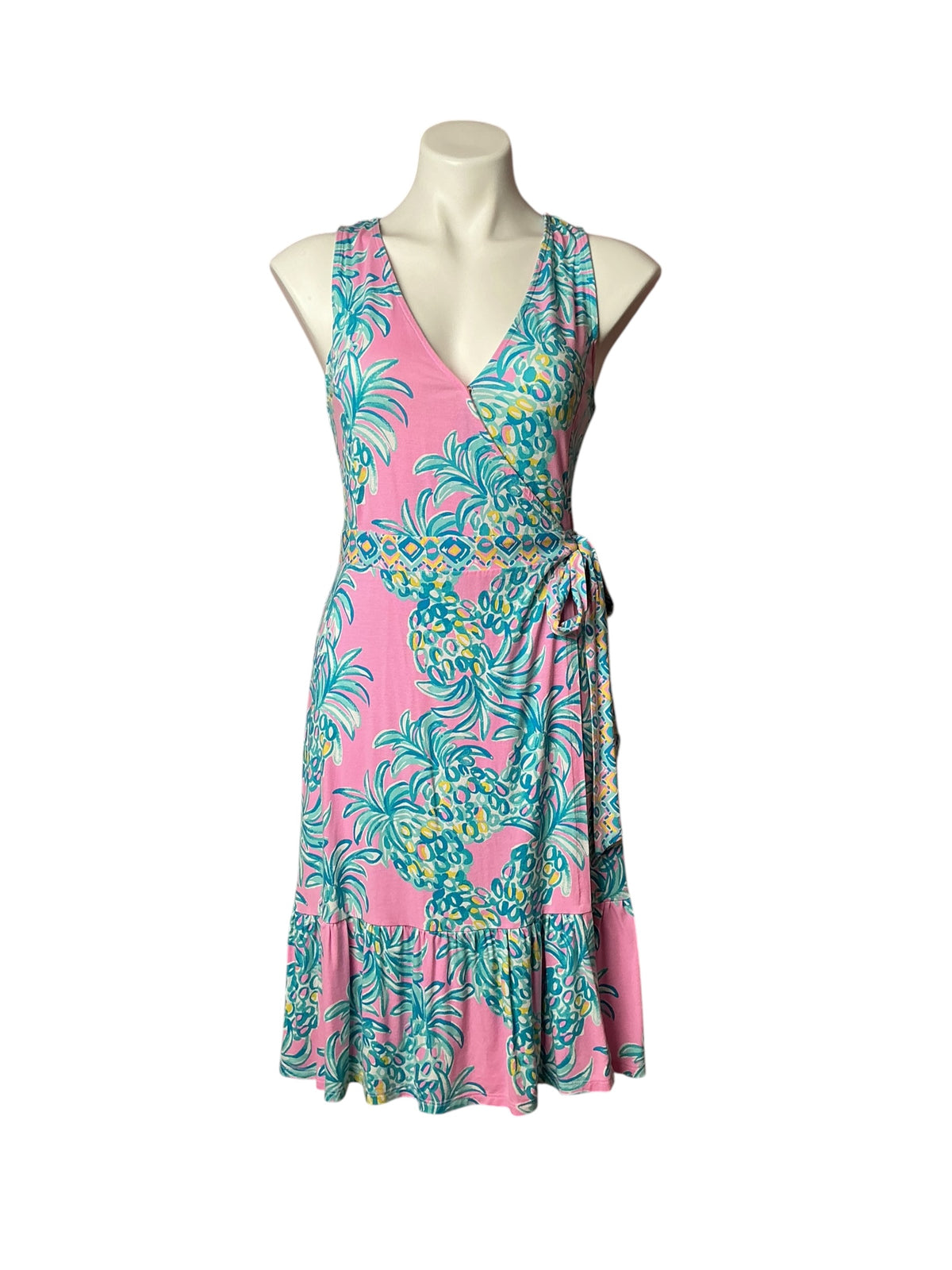 Lilly Pulitzer Misha Sleeveless Wrap Dress Pelican Pink Beat The Heat - Size S