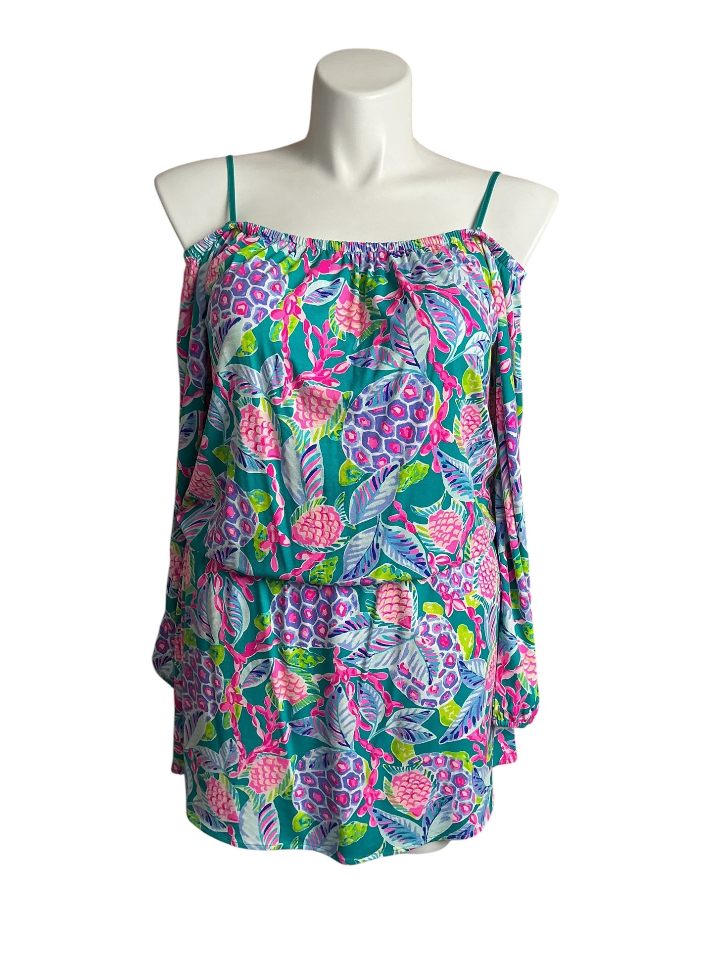 Lilly Pulitzer NWT Lana Skort Romper Maldives Green Turtle Wave - Size L