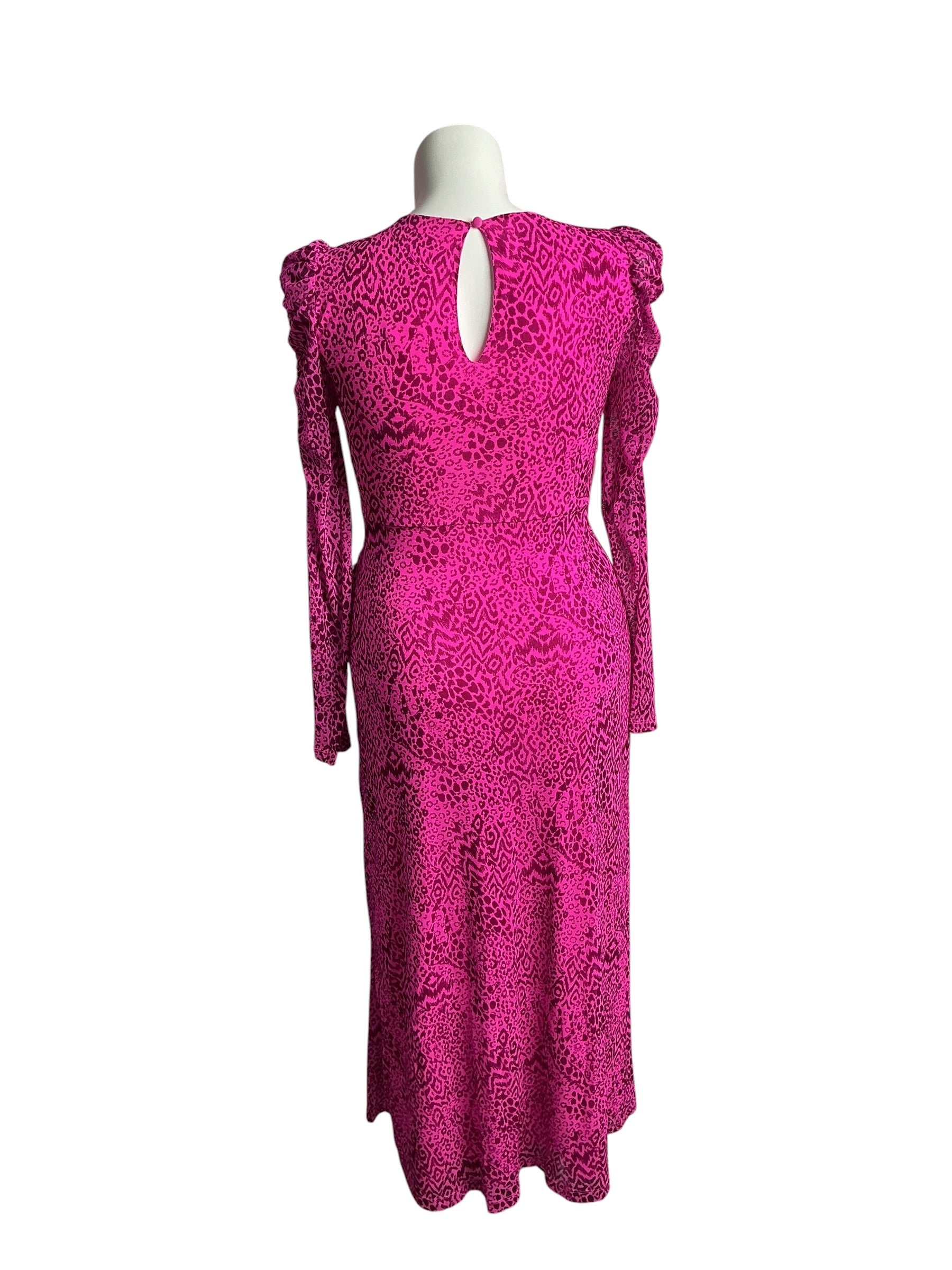 Lilly Pulitzer- NWT Preslie Long Sleeve Mesh Midi Dress Cerise Pink Pattern Play Size M