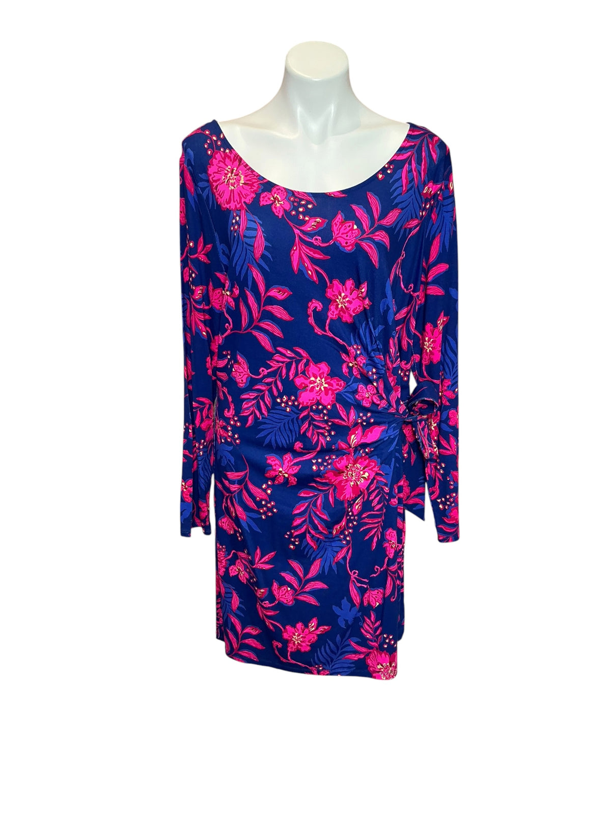 Lilly Pulitzer NWT Bryson Long Sleeve Dress Blue Med Never Ending Summer - Size XXL
