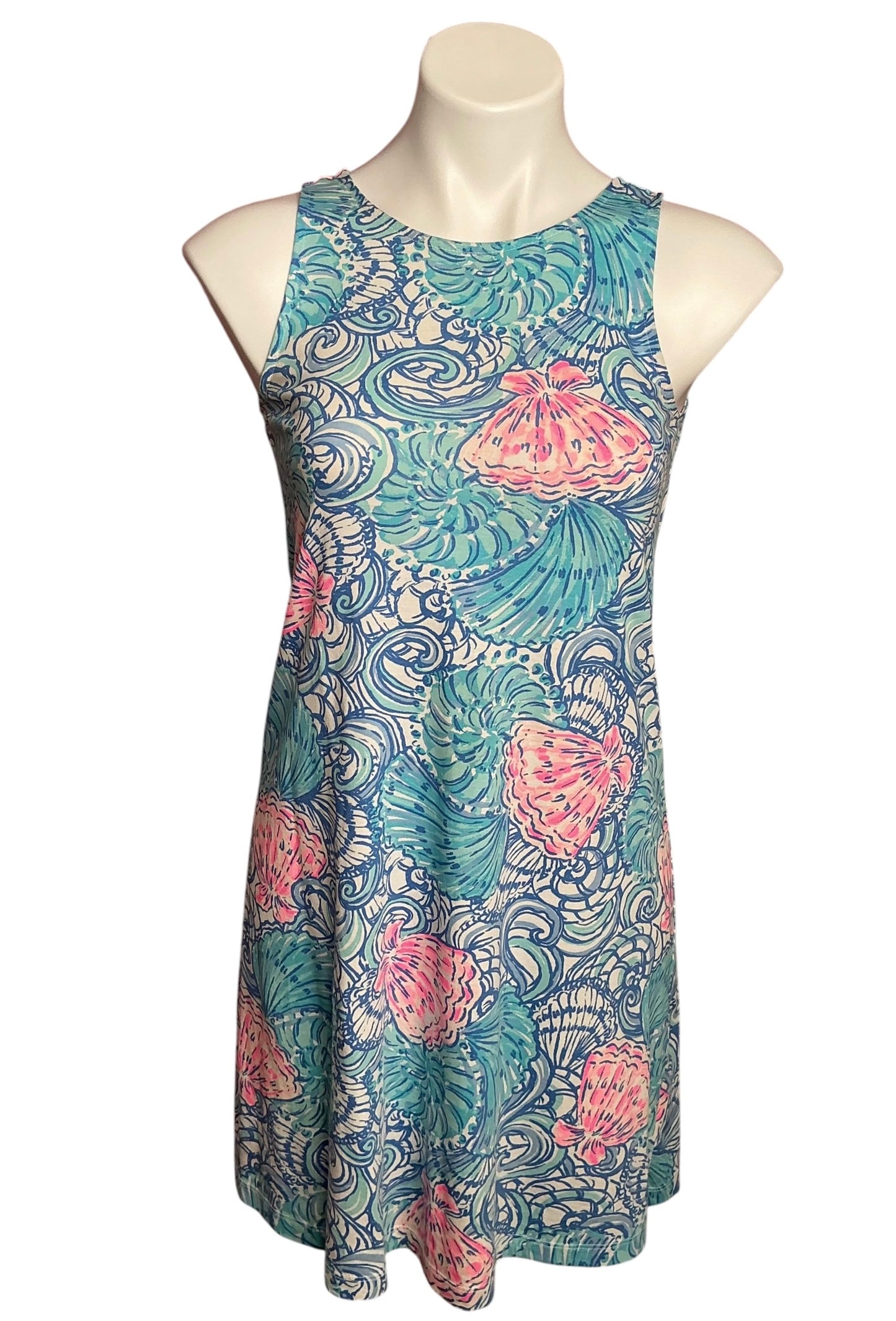 Lilly Pulitzer Kristen Swing Dress Blue Haven Raising Shell - Size XXS